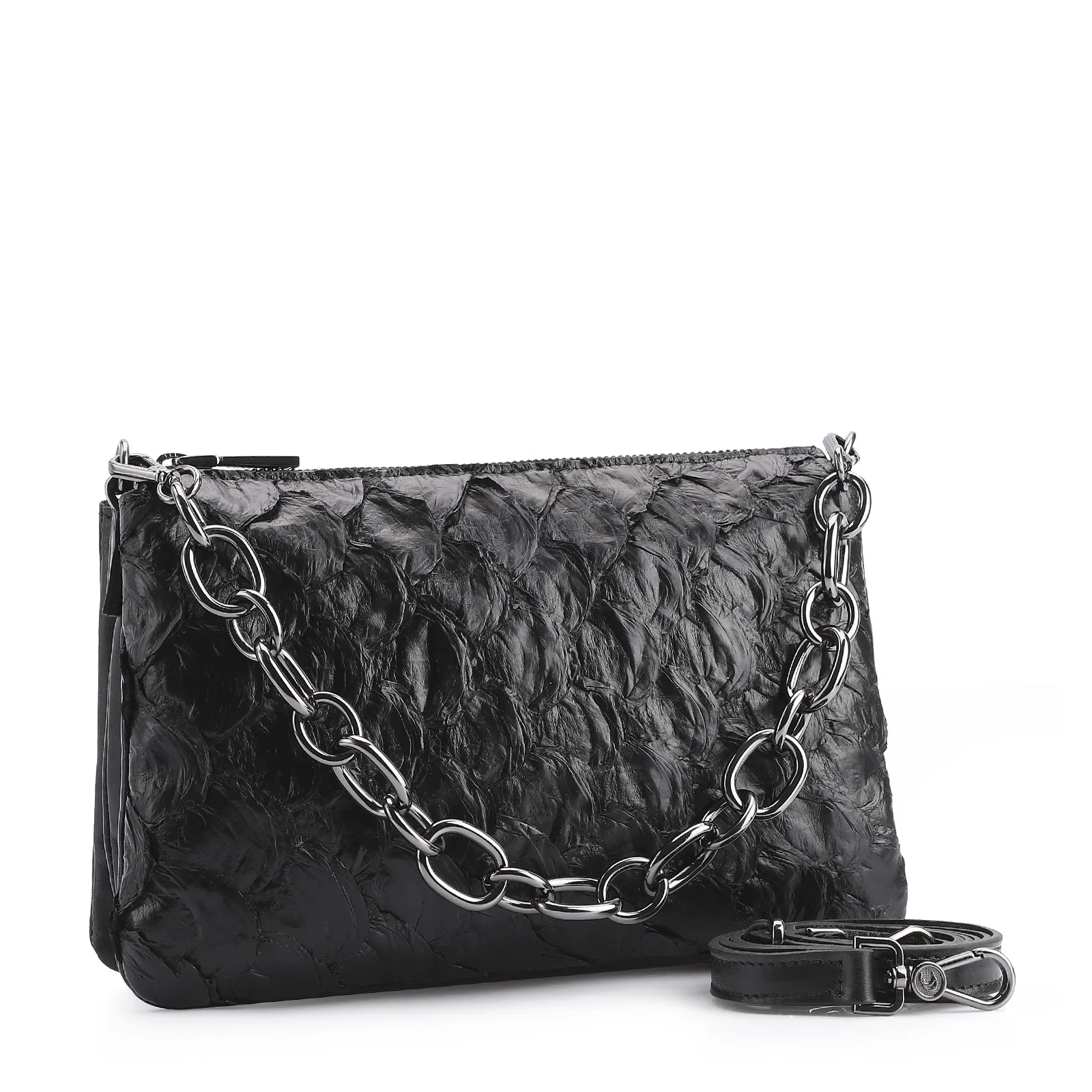 Bolsa Transversal Pirarucu Preto