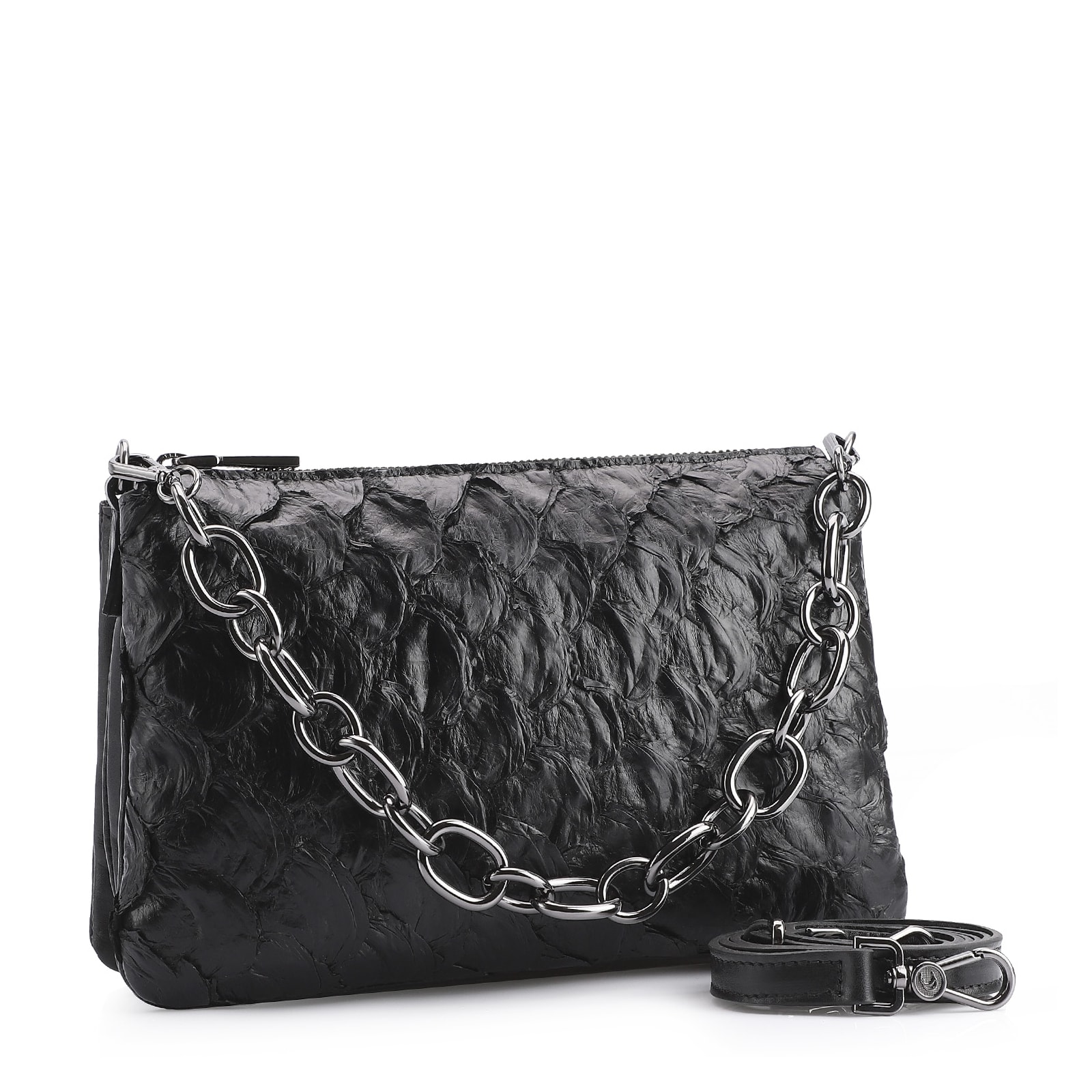 Bolsa Transversal Pirarucu Preto