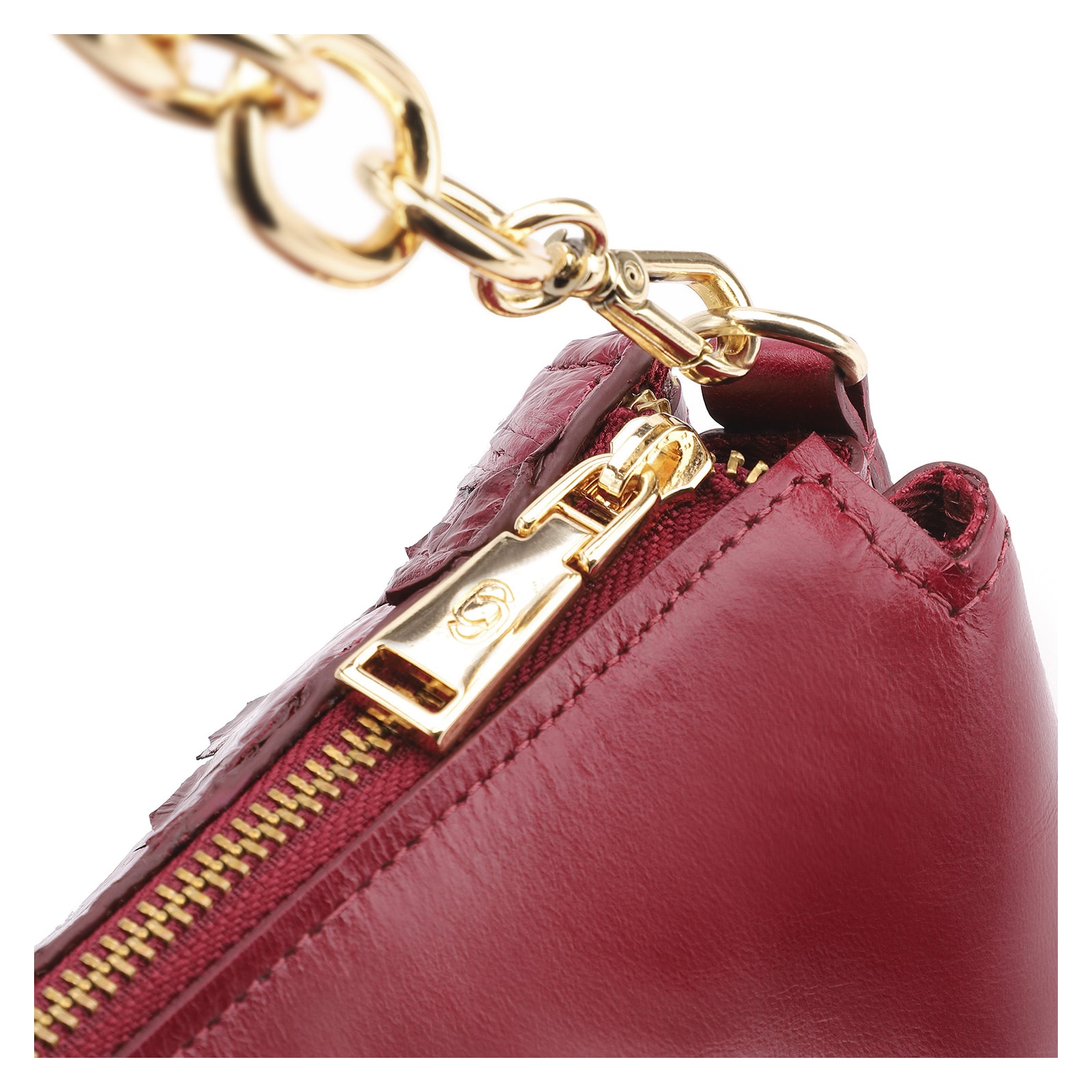 Bolsa Transversal Pirarucu Vermelho Cereja