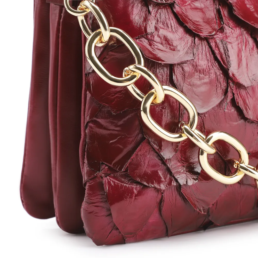 Bolsa Transversal Pirarucu Vermelho Cereja - imagem 6