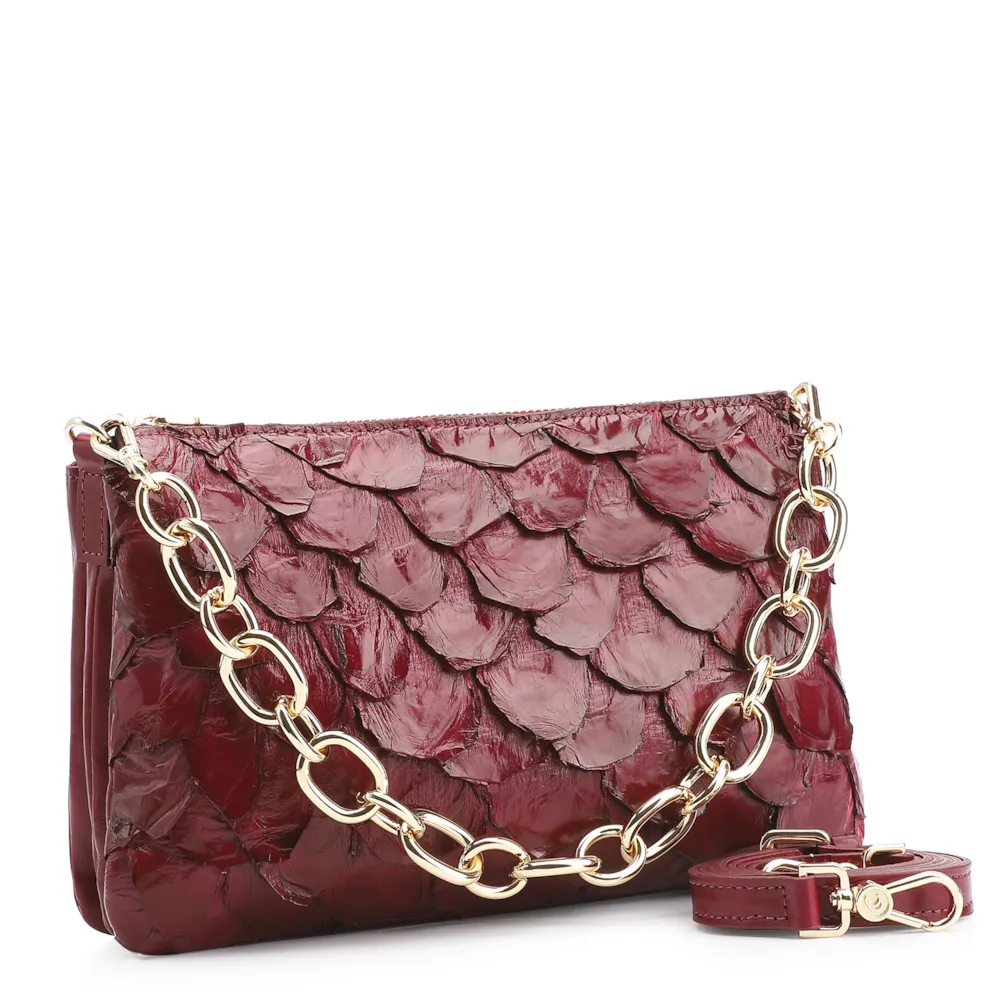 Bolsa Transversal Pirarucu Vermelho Cereja - imagem 2