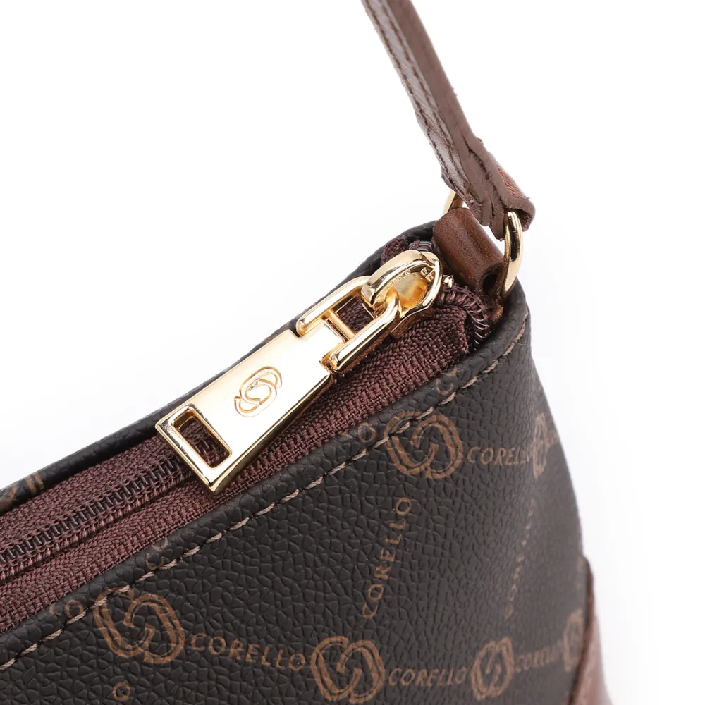 Bolsa Transversal Transversal Pequena Couro Marrom Monograma - imagem 5