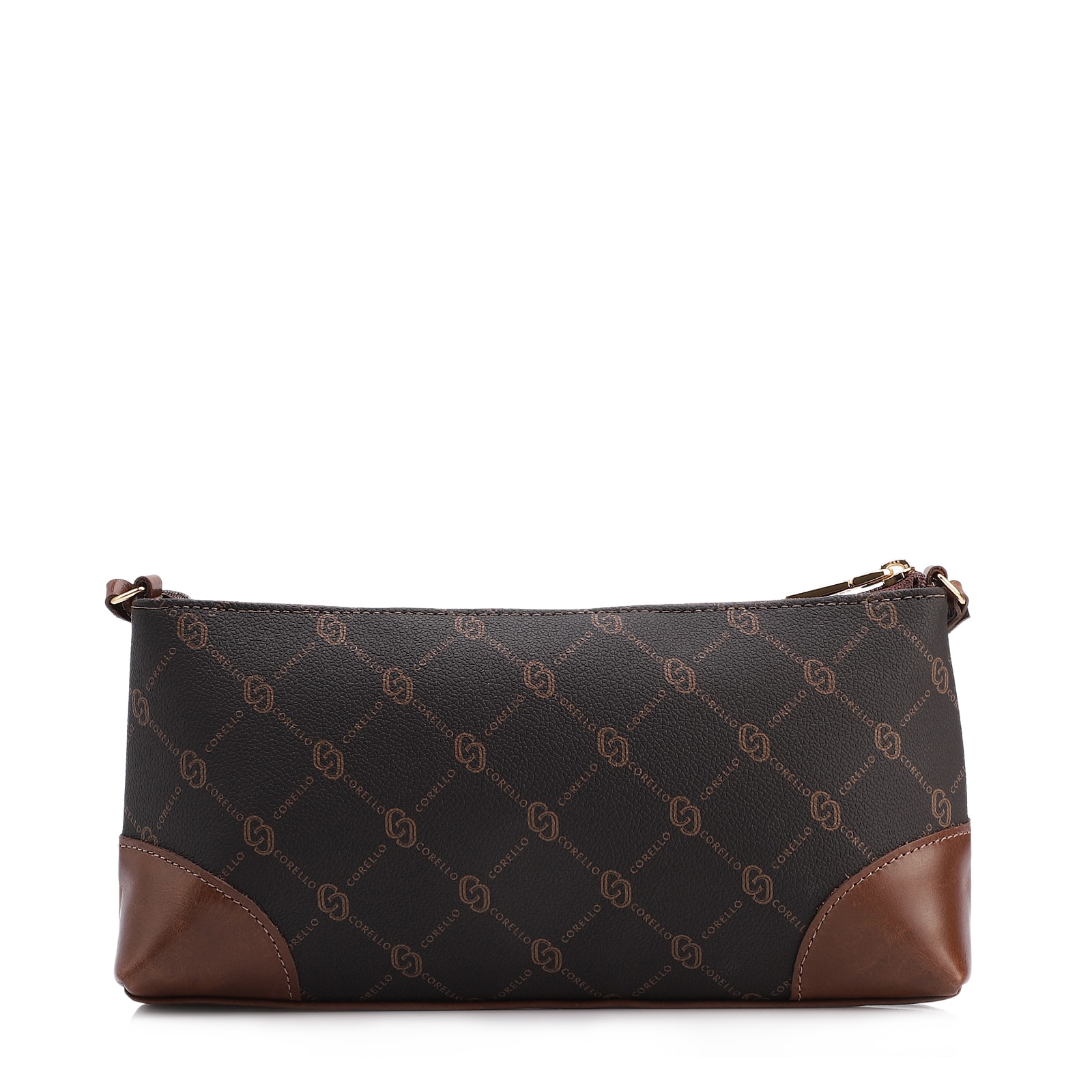 Bolsa Transversal Transversal Pequena Couro Marrom Monograma