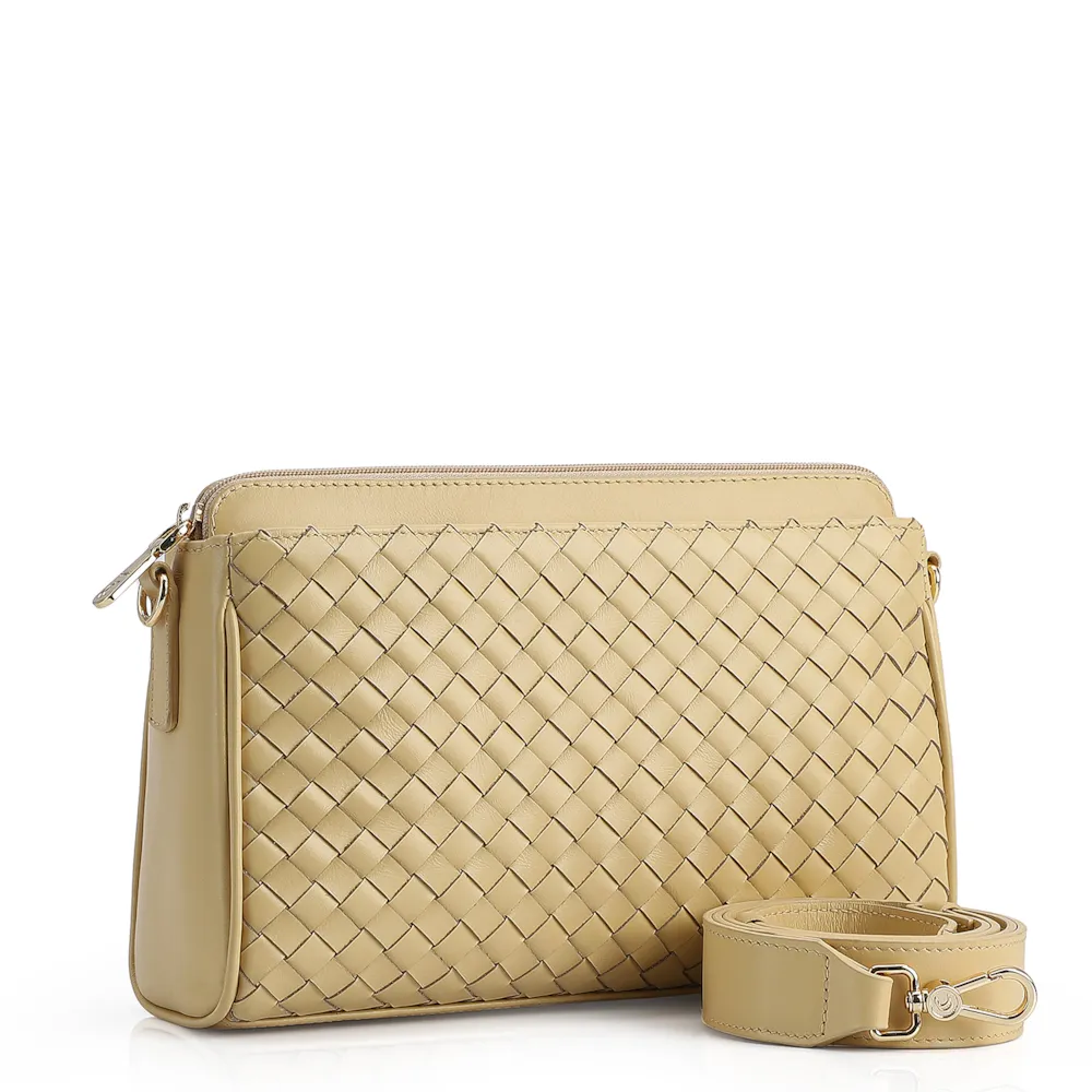 Bolsa Transversal Tressê Couro Amarelo - imagem 2