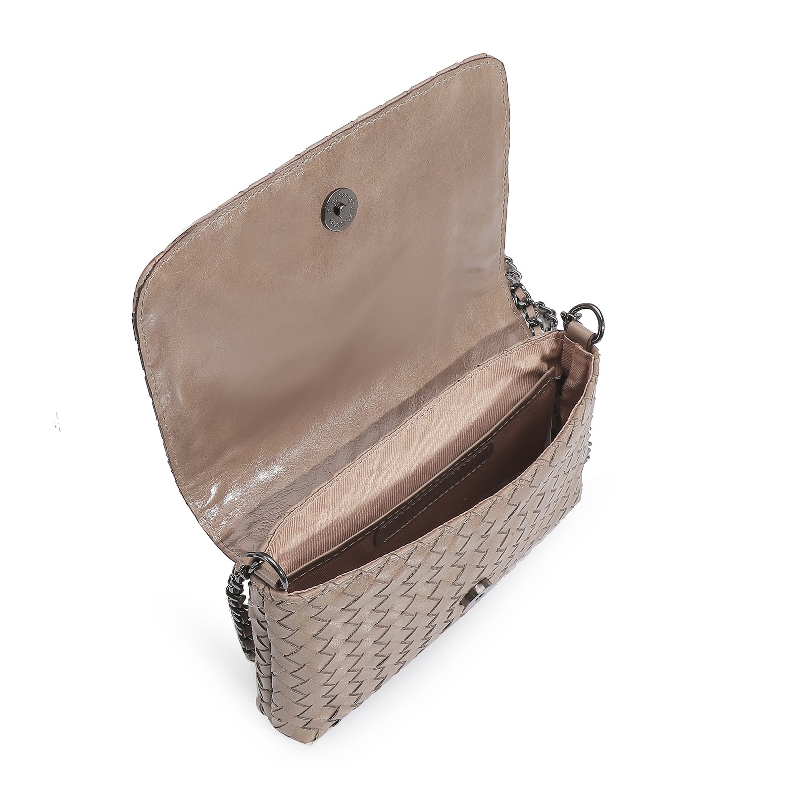 Bolsa Transversal Tressê Couro Argila