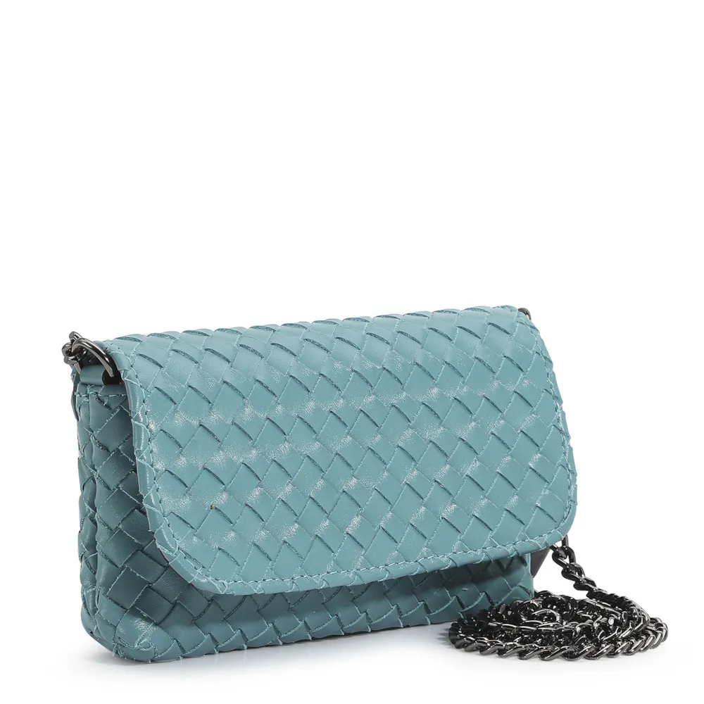 Bolsa Transversal Tressê Couro Azul - imagem 2