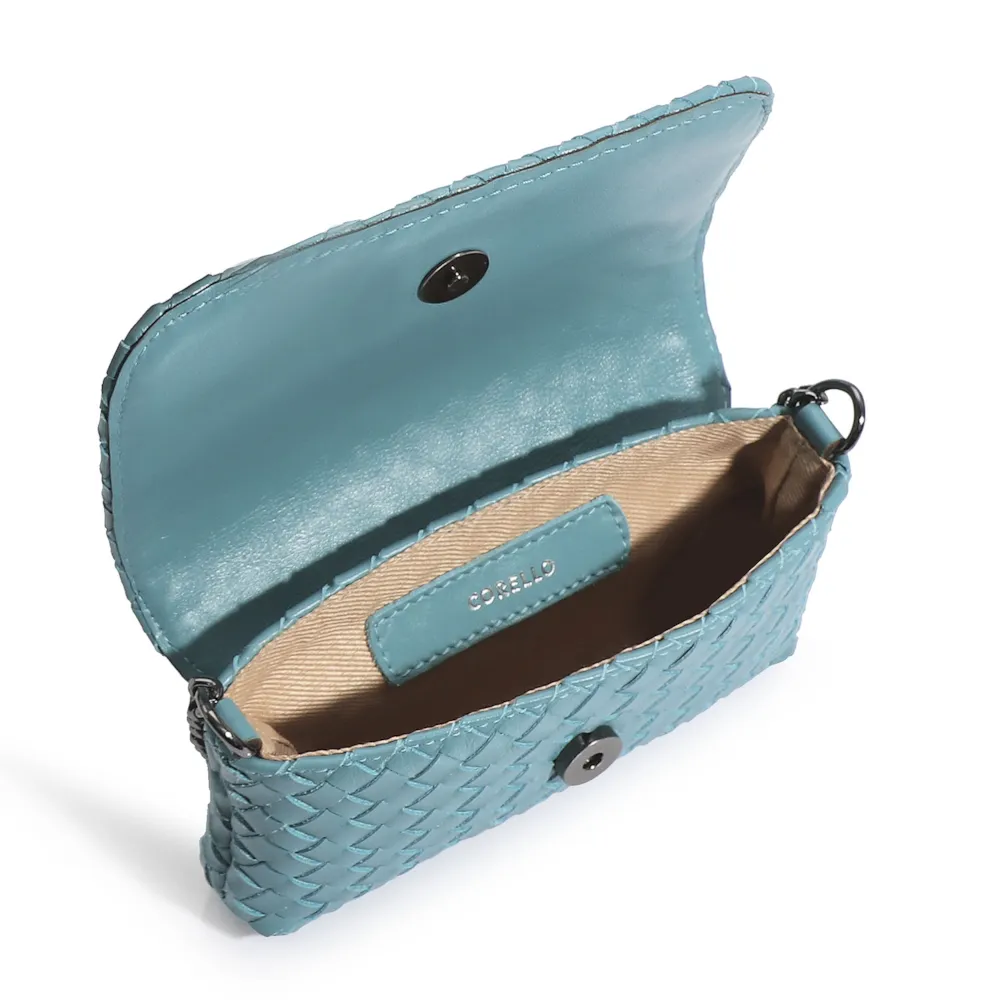 Bolsa Transversal Tressê Couro Azul - imagem 4