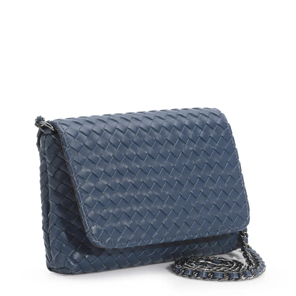 Bolsa Transversal Tressê Couro Azul - imagem 2