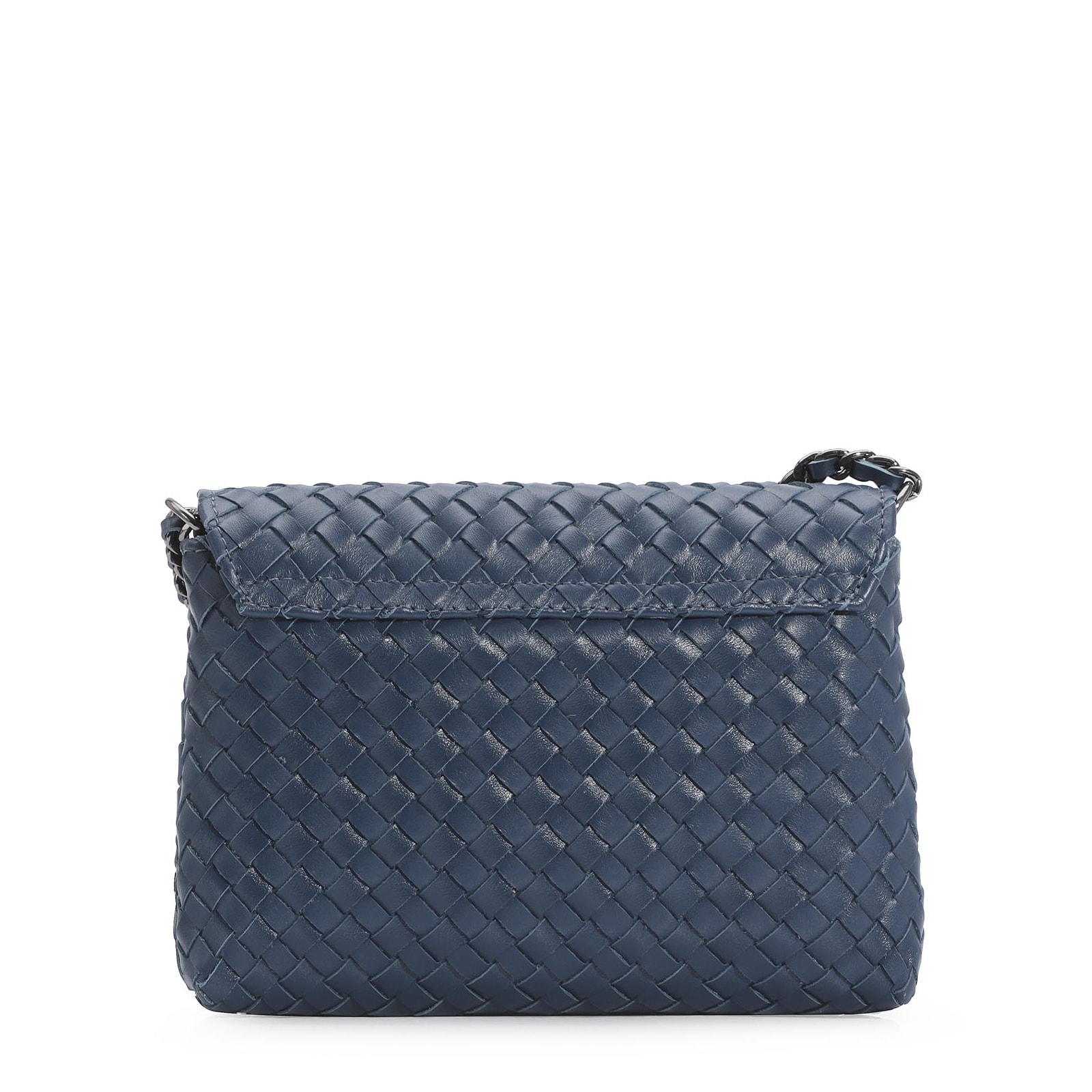 Bolsa Transversal Tressê Couro Azul