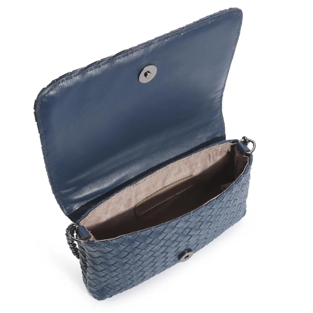 Bolsa Transversal Tressê Couro Azul - imagem 4