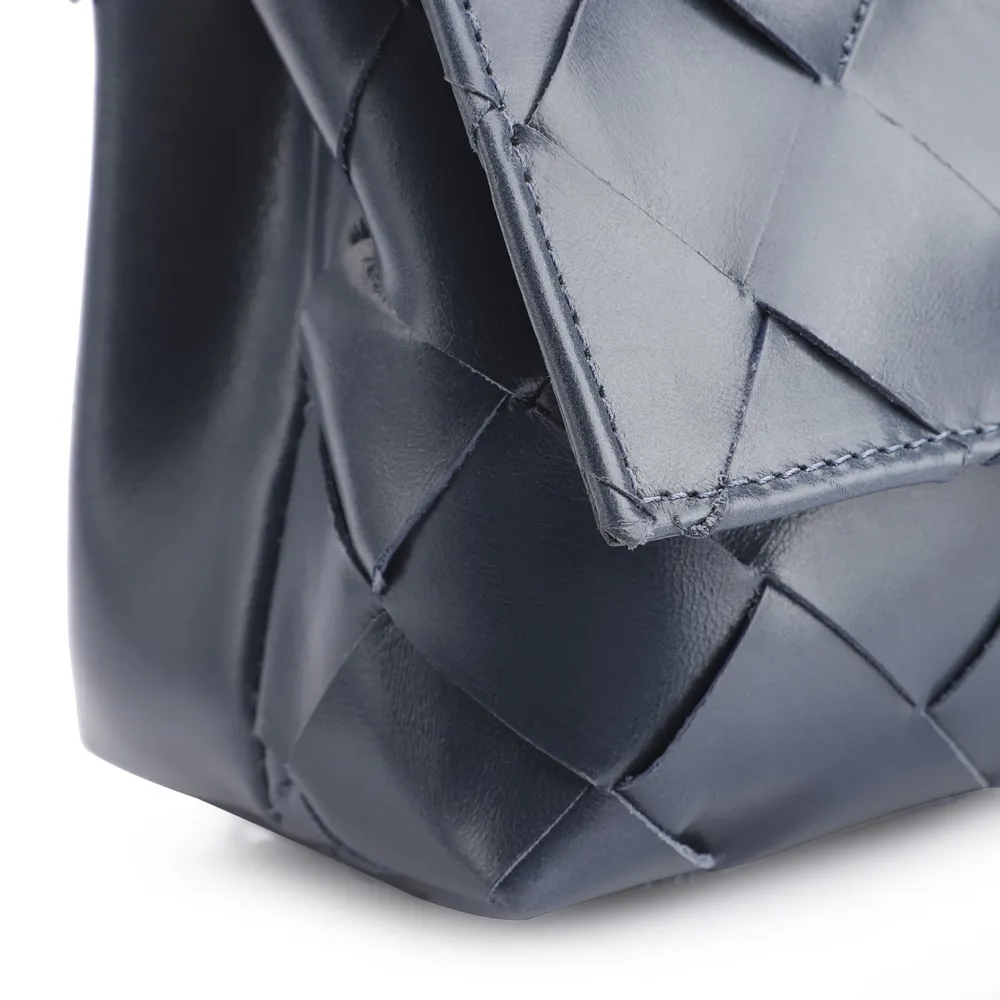 Bolsa Transversal Tressê Couro Azul - imagem 5