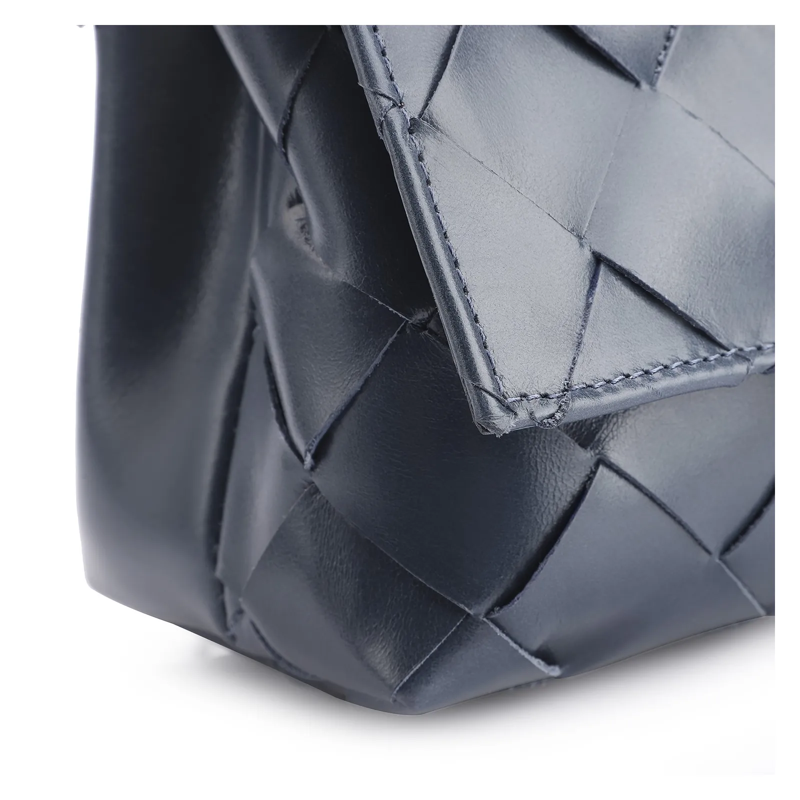 Bolsa Transversal Tressê Couro Azul