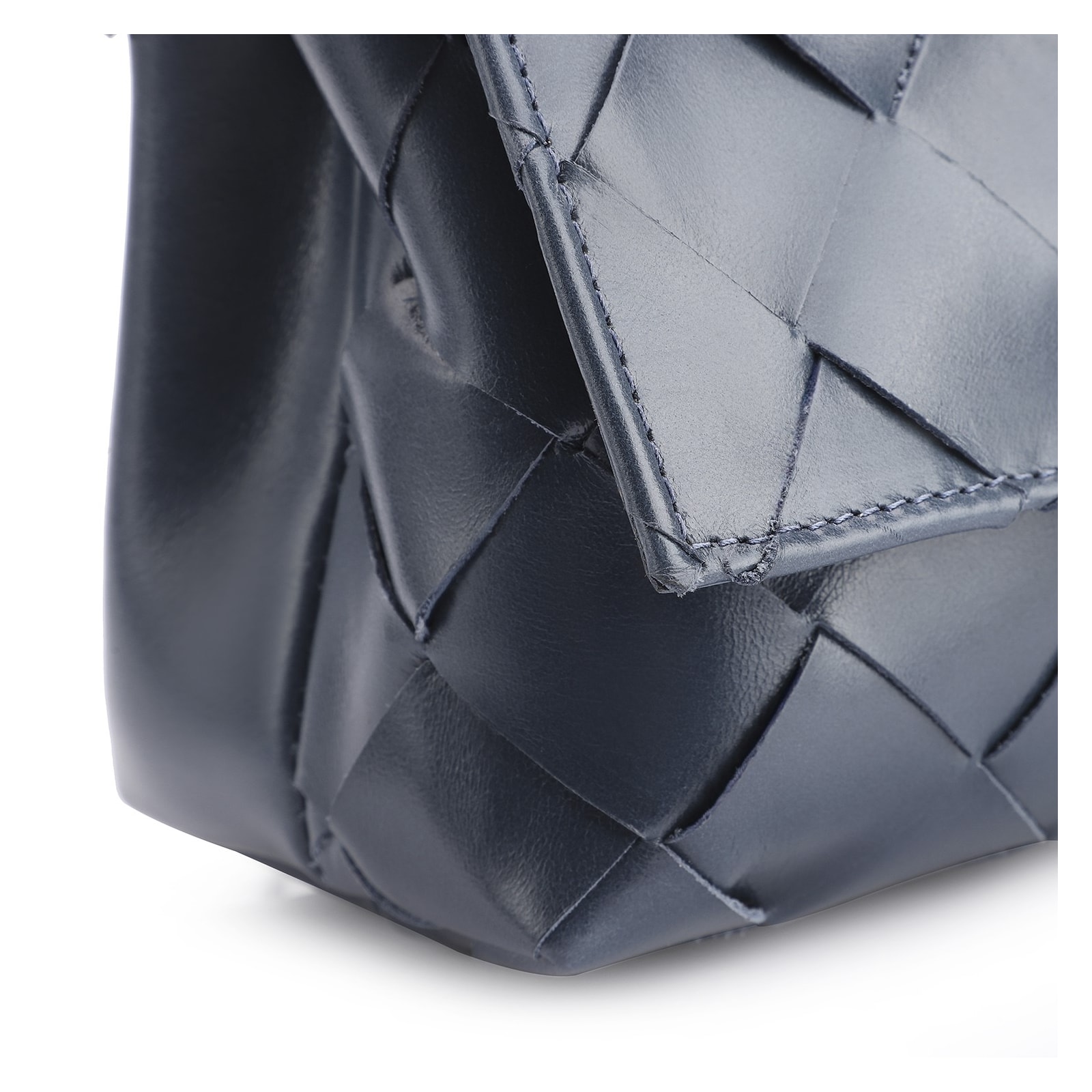 Bolsa Transversal Tressê Couro Azul