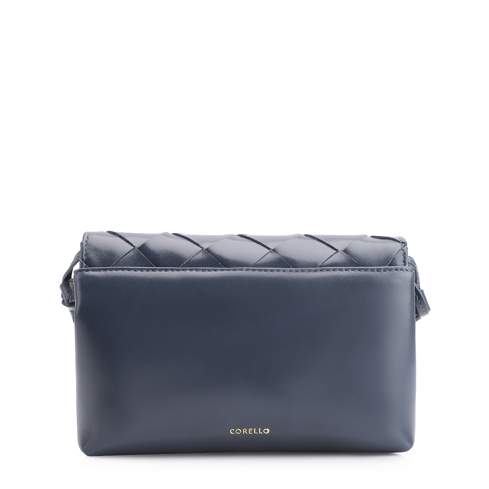 Bolsa Transversal Tressê Couro Azul