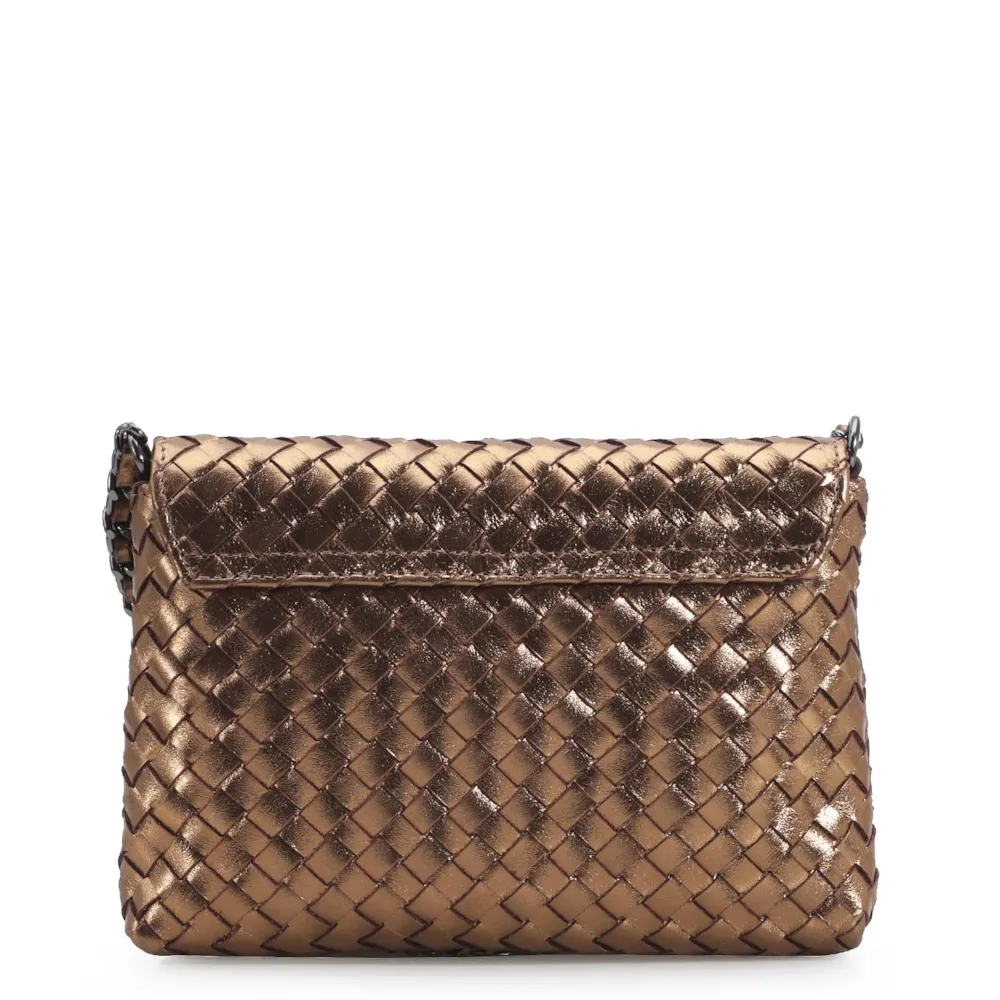 Bolsa Transversal Tressê Couro Bronze - imagem 4