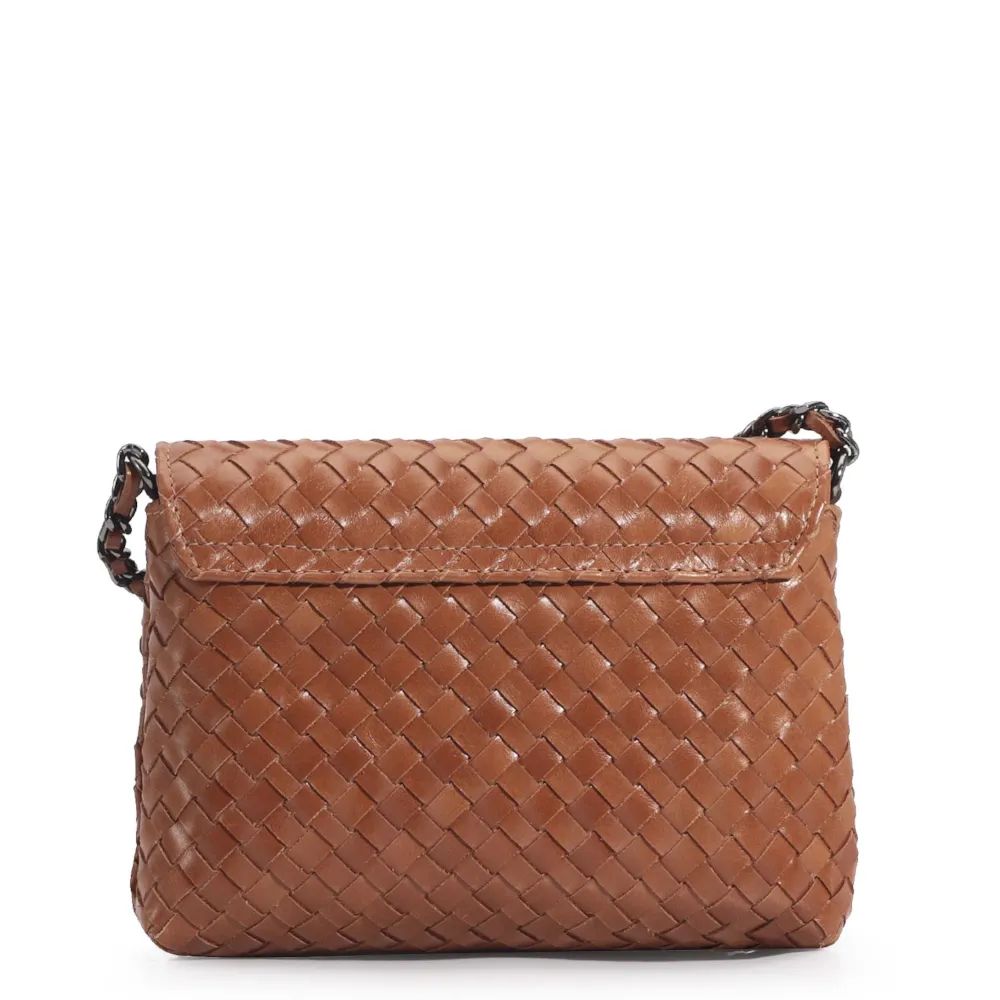 Bolsa Transversal Tressê Couro Caramelo - imagem 4