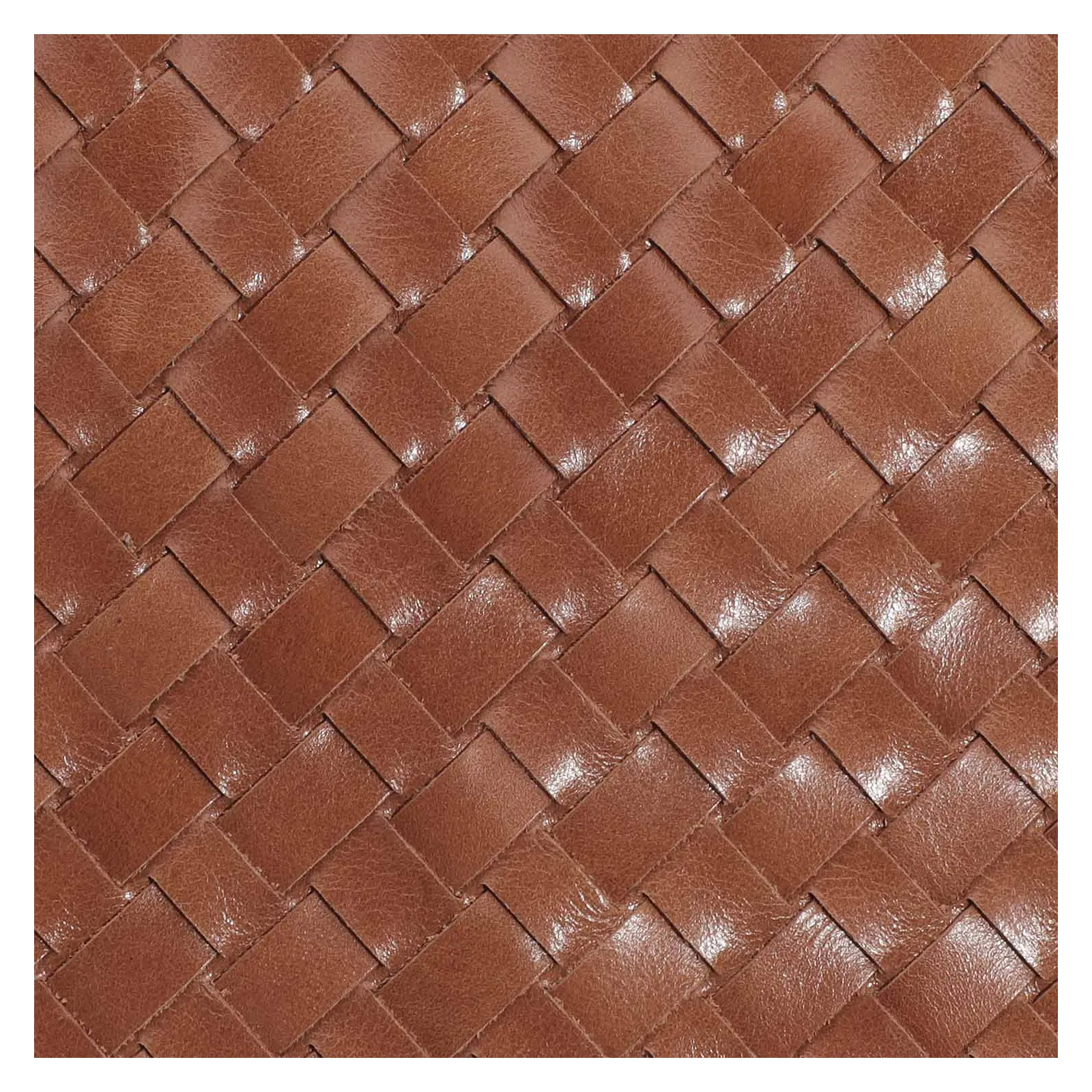 Bolsa Transversal Tressê Couro Caramelo