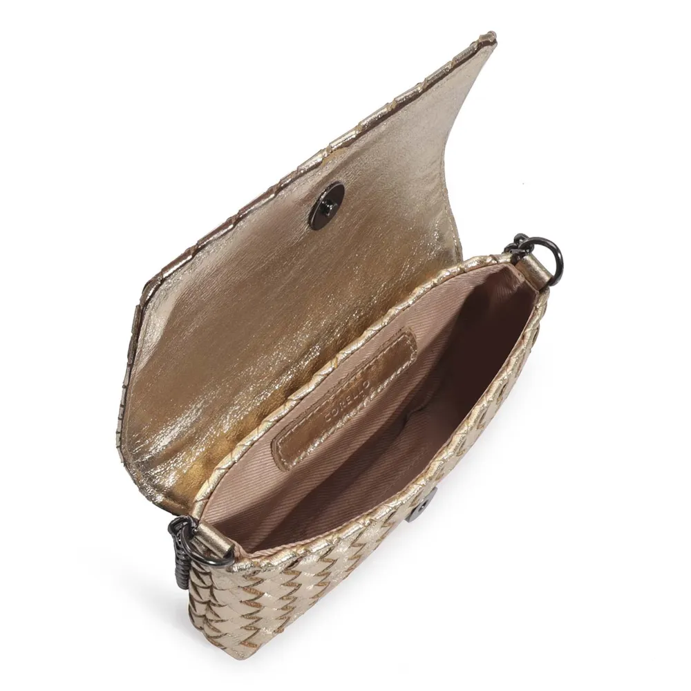 Bolsa Transversal Tressê Couro Champagne - imagem 5