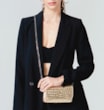 Bolsa Transversal Tressê Couro Champagne - imagem 2