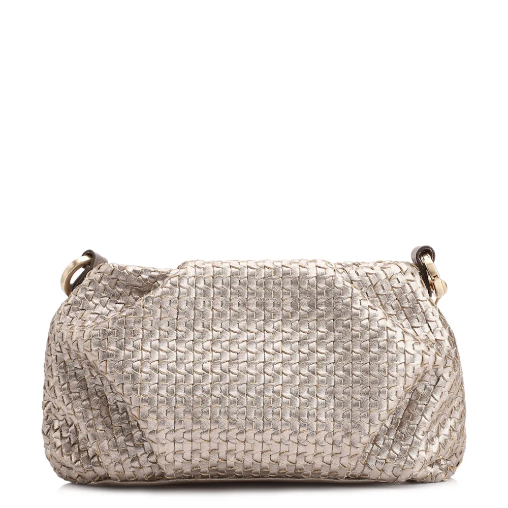 Bolsa Transversal Tressê Couro Dourado - imagem 4
