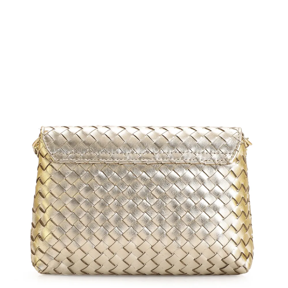 Bolsa Transversal Tressê Couro Dourado - imagem 4