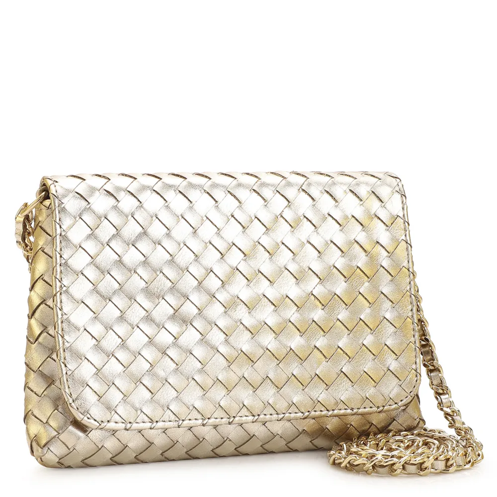 Bolsa Transversal Tressê Couro Dourado - imagem 3