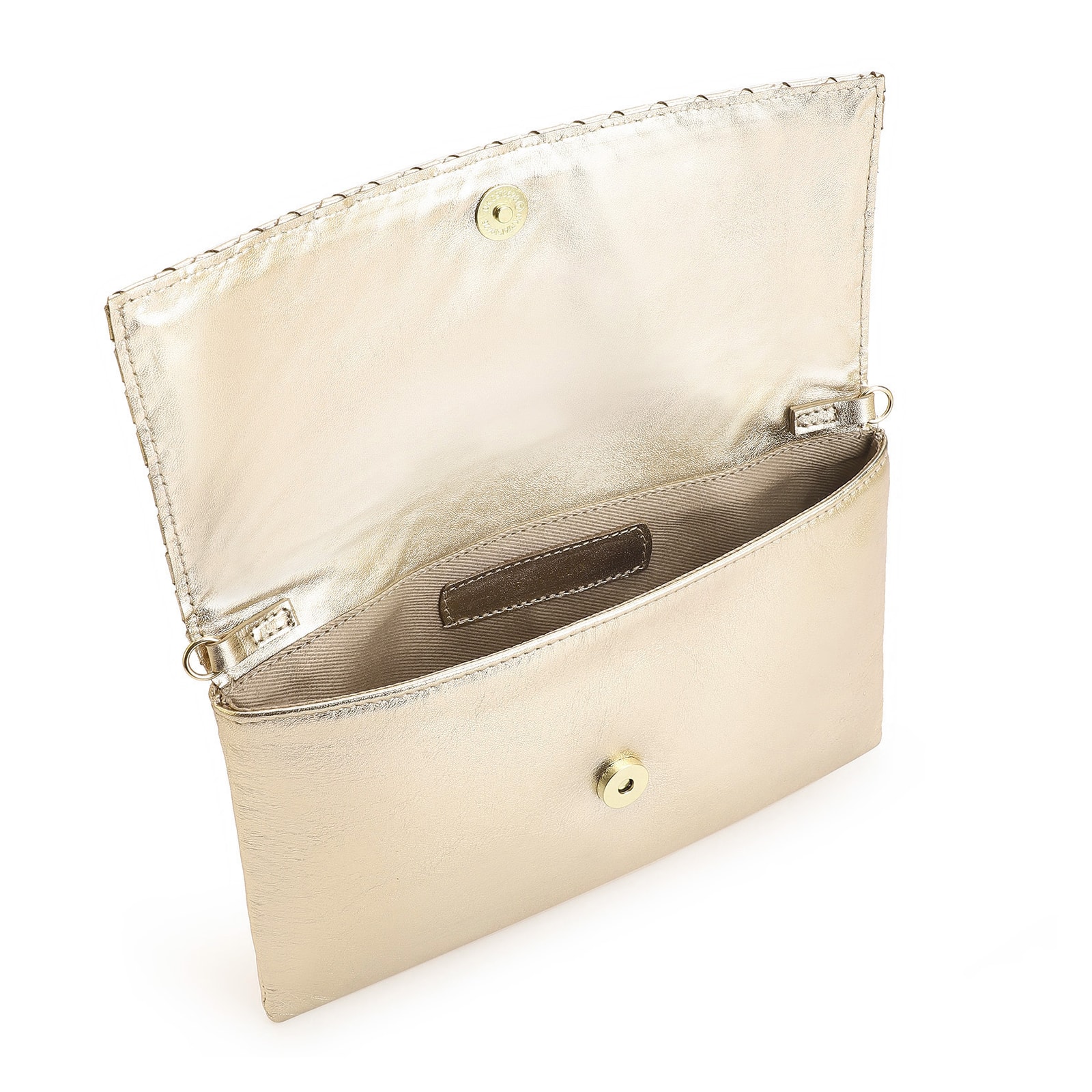 Bolsa Transversal Tressê Couro Dourado