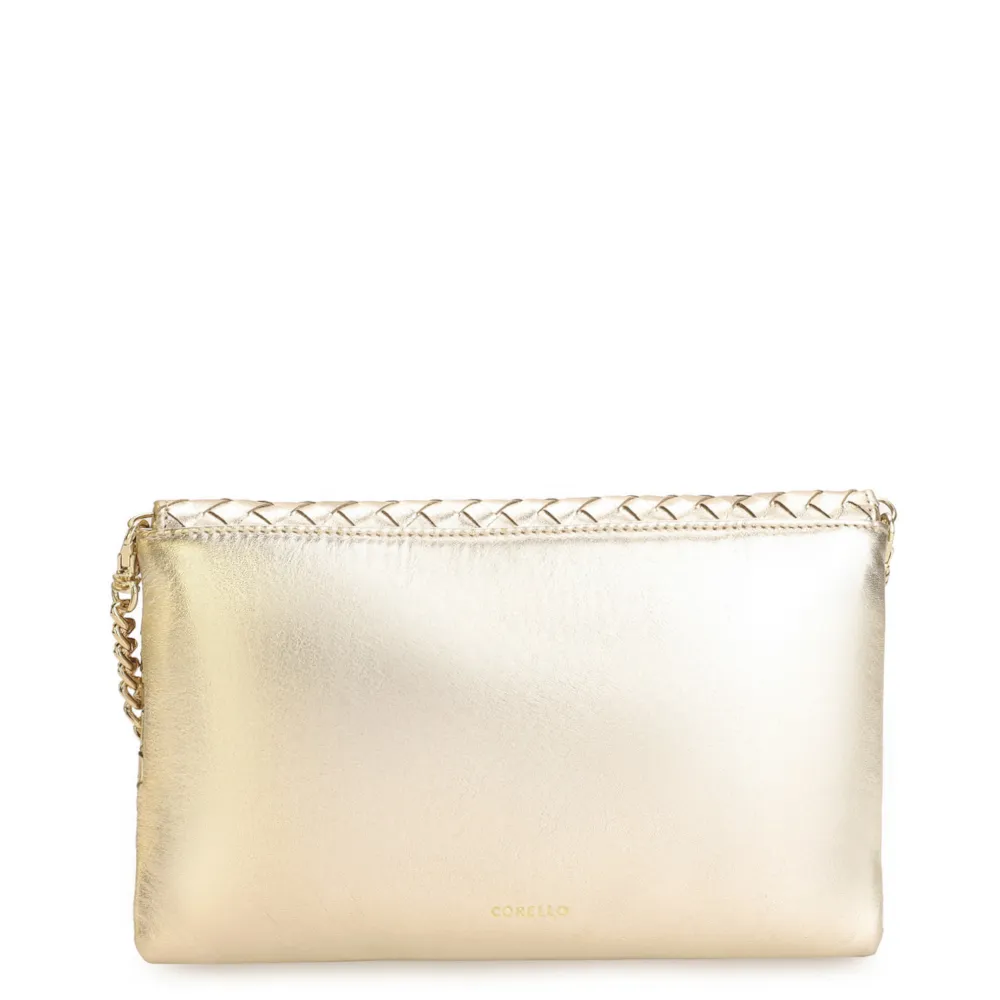 Bolsa Transversal Tressê Couro Dourado - imagem 3