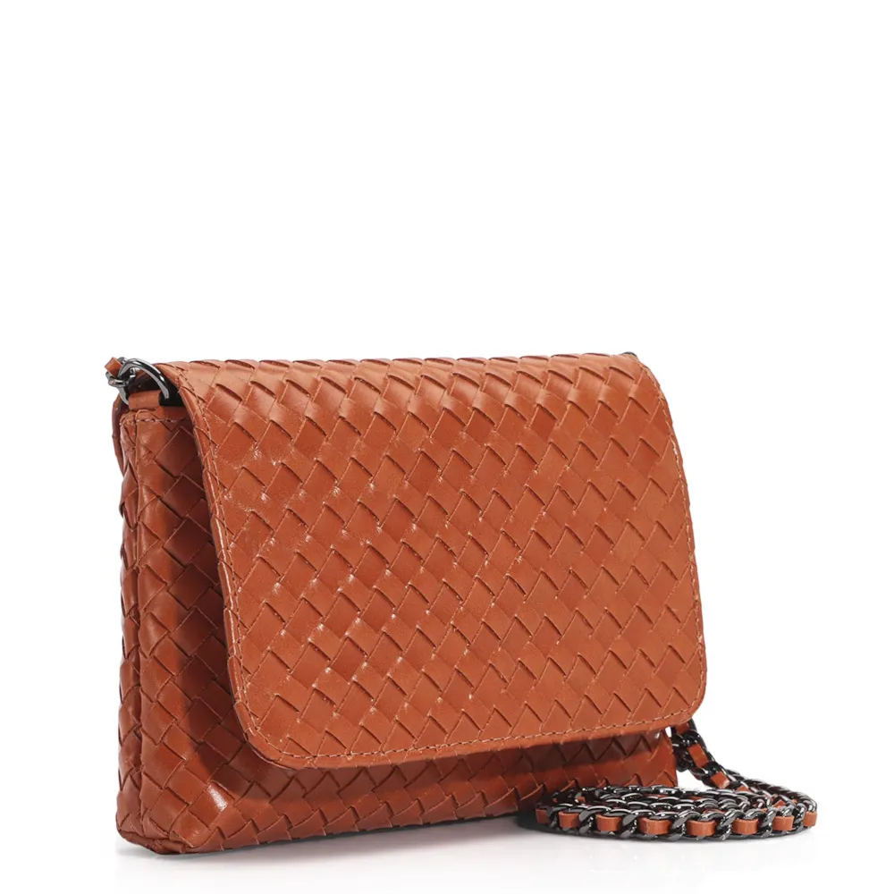 Bolsa Transversal Tressê Couro Laranja - imagem 3