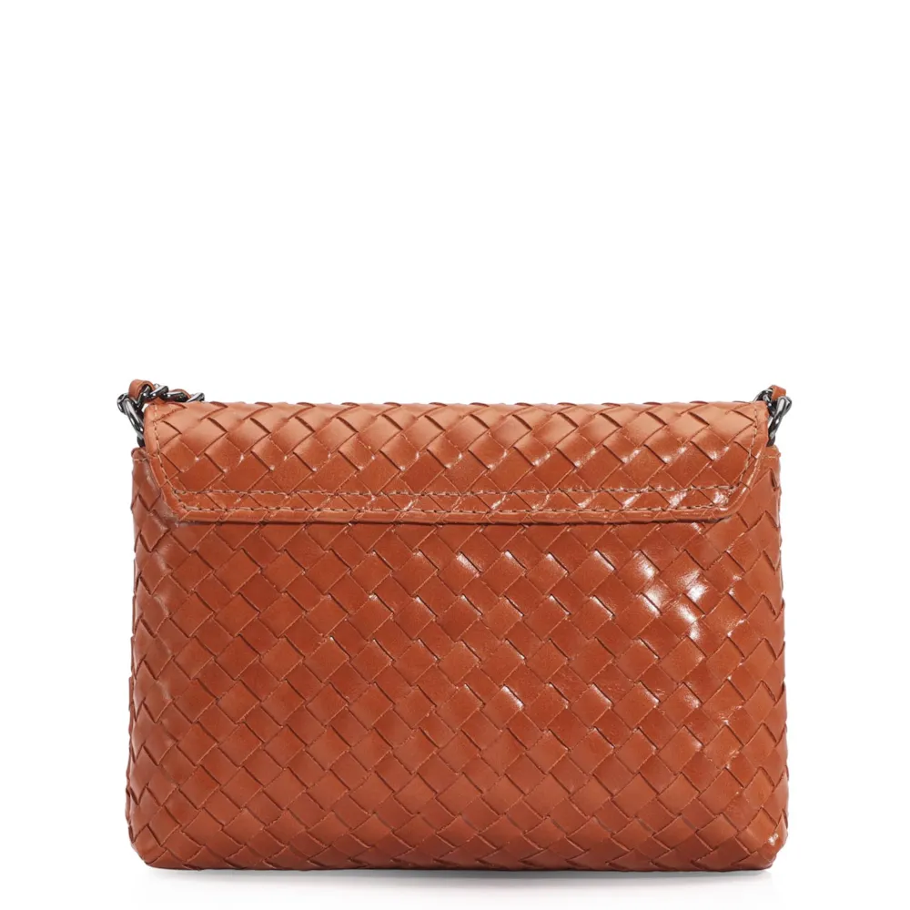 Bolsa Transversal Tressê Couro Laranja - imagem 4