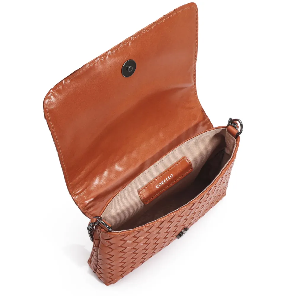 Bolsa Transversal Tressê Couro Laranja - imagem 5