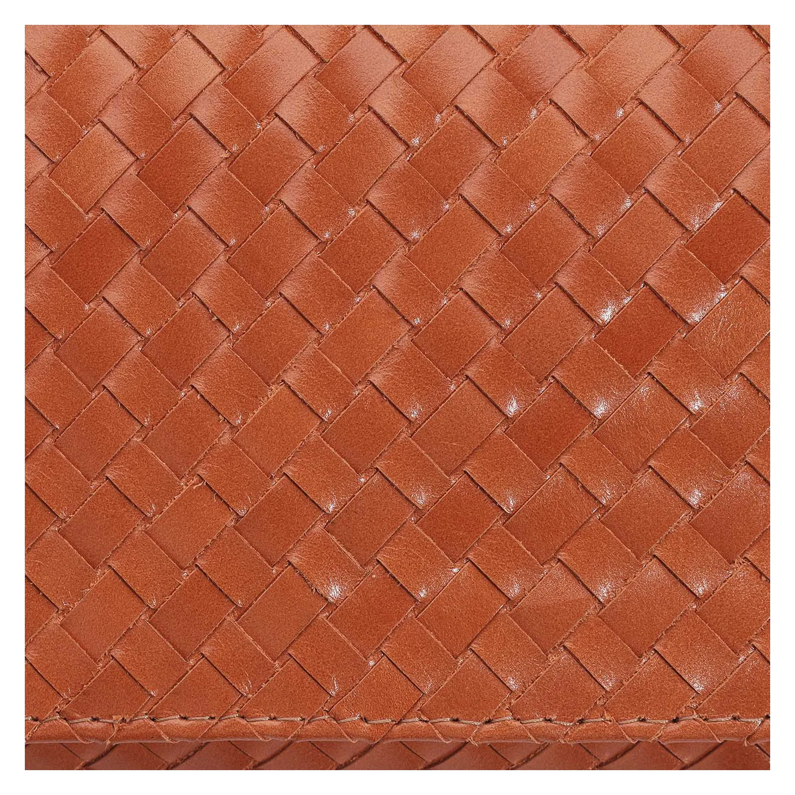 Bolsa Transversal Tressê Couro Laranja