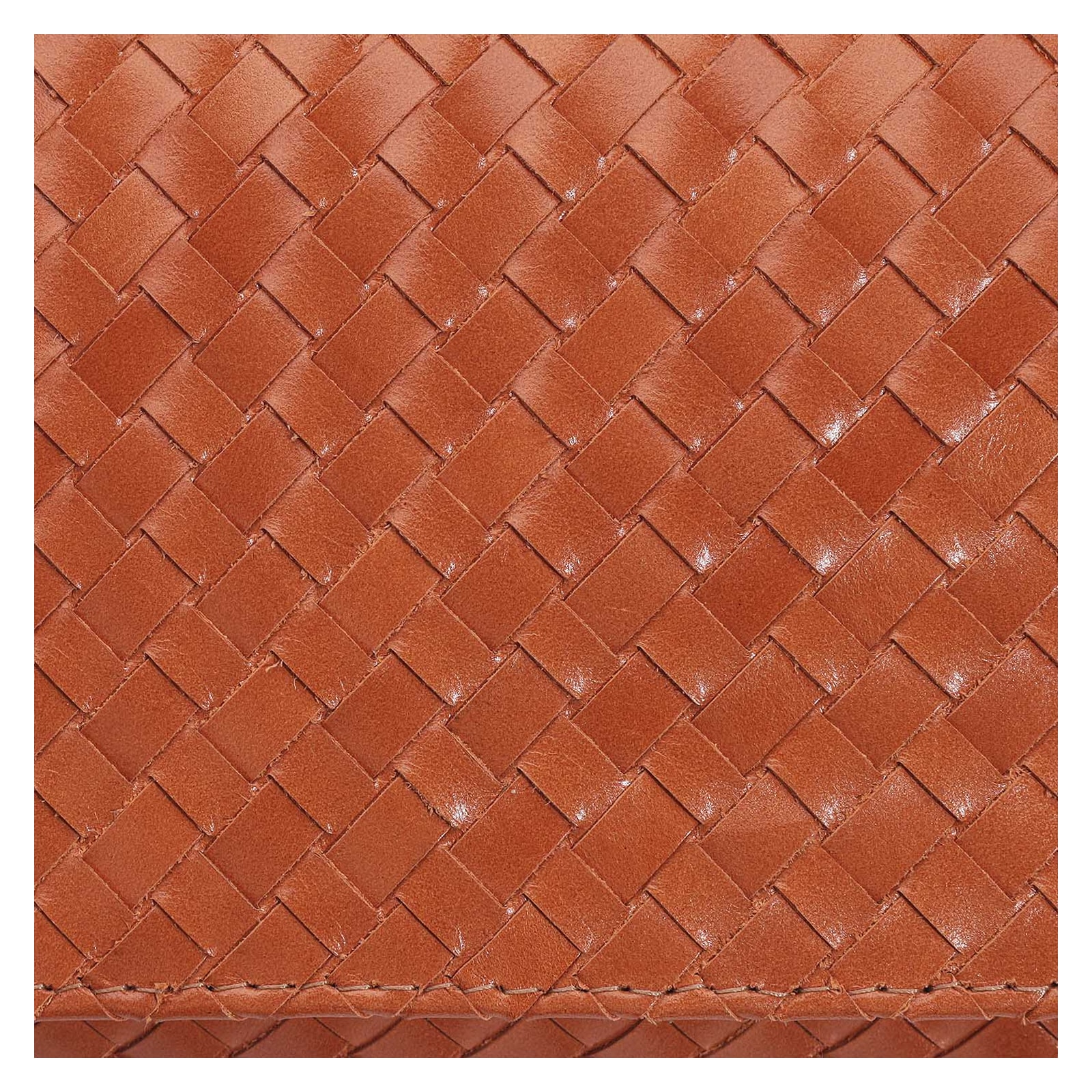 Bolsa Transversal Tressê Couro Laranja