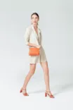Bolsa Transversal Tressê Couro Laranja - imagem 7