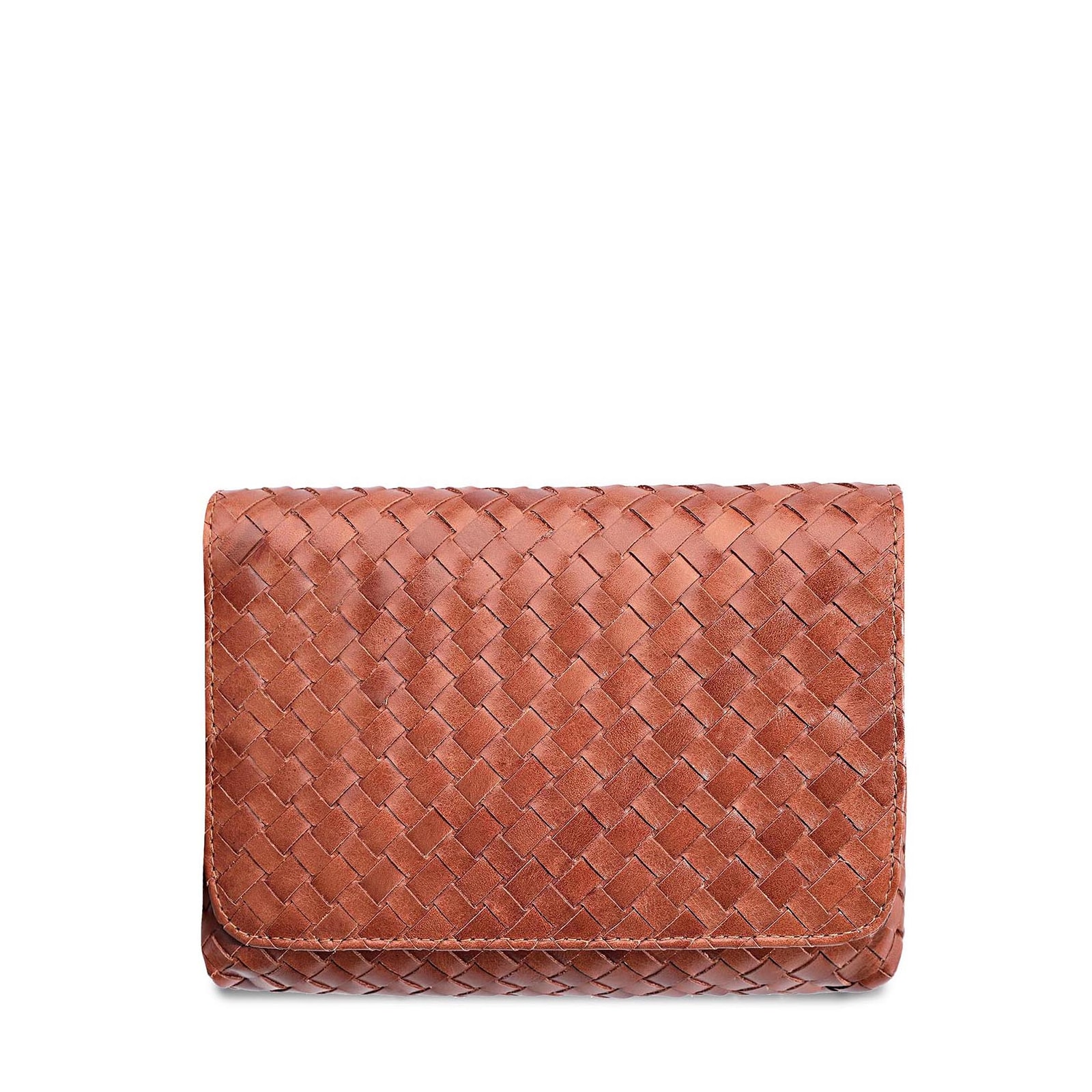 Bolsa Transversal Tressê Couro Marrom