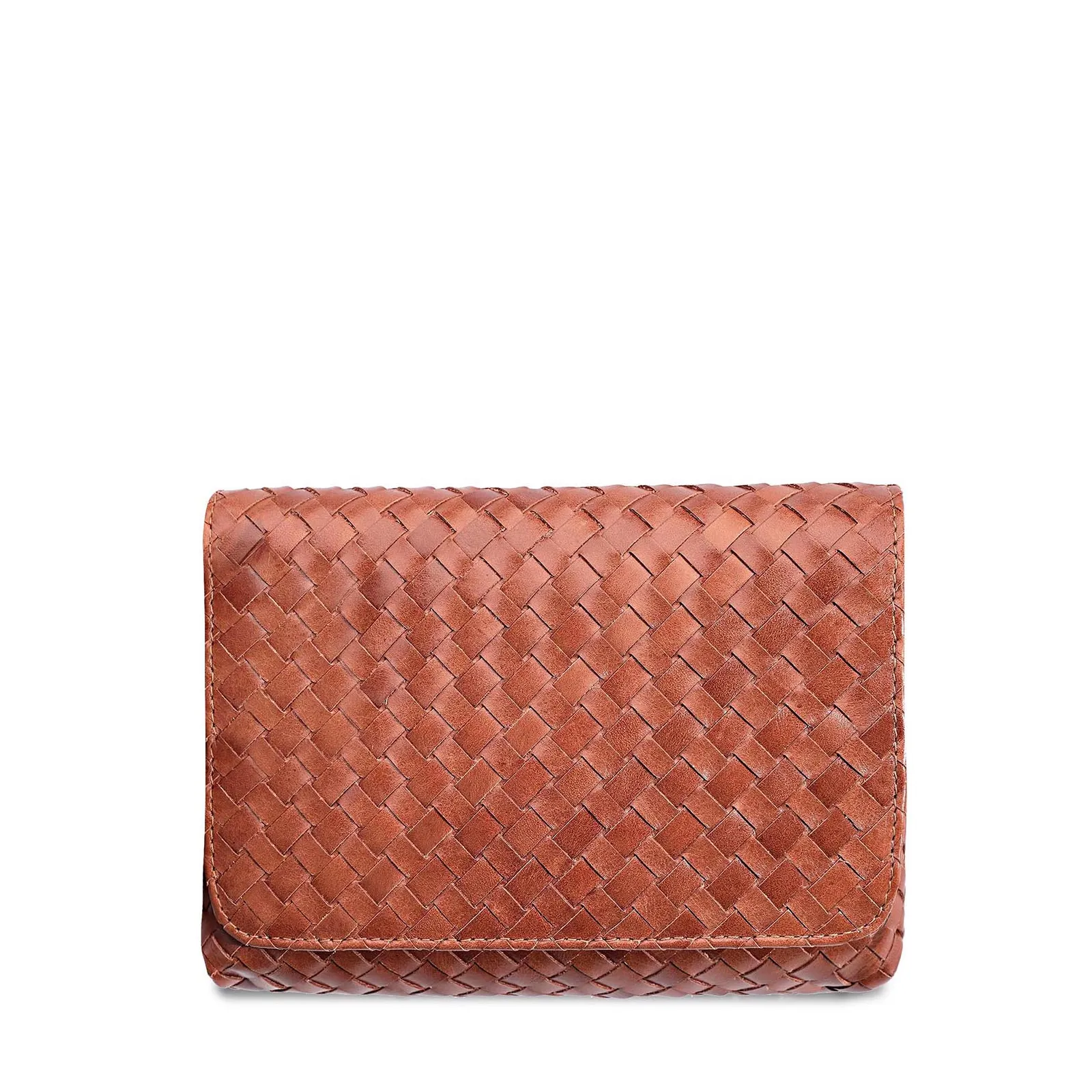Bolsa Transversal Tressê Couro Marrom