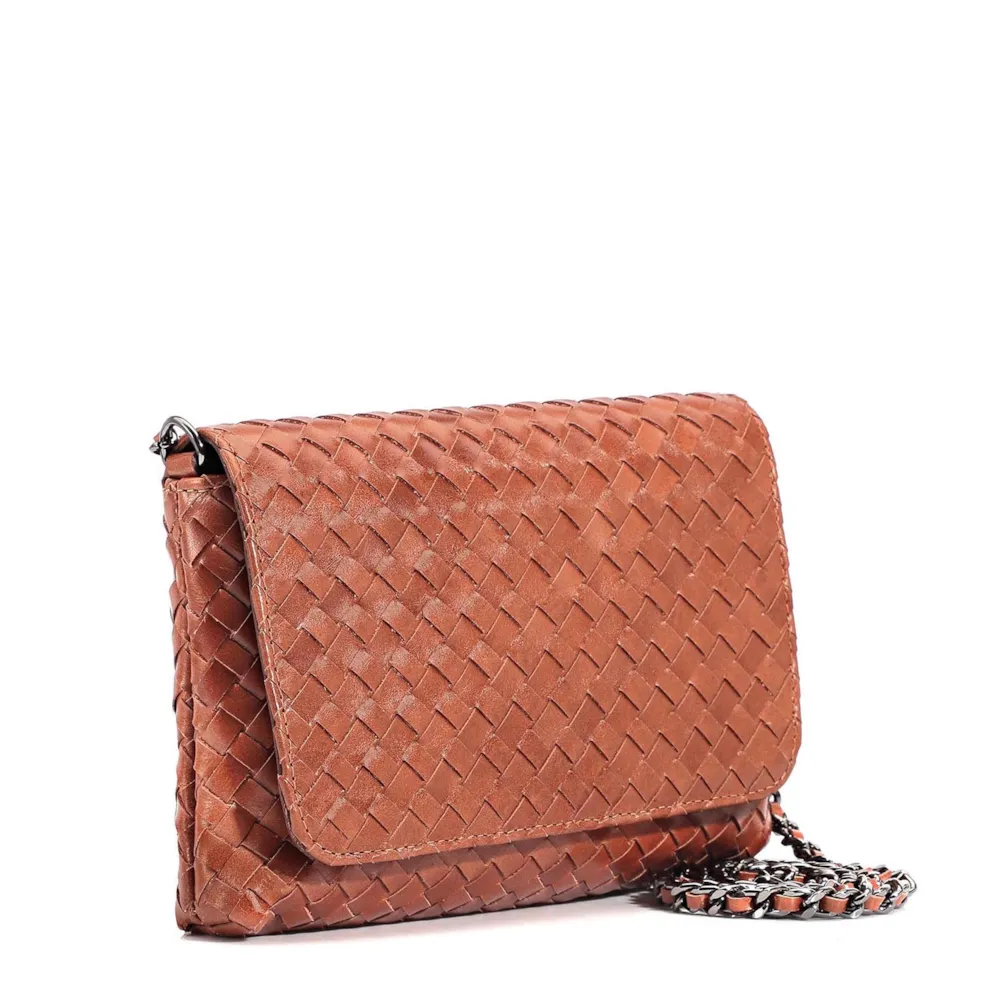 Bolsa Transversal Tressê Couro Marrom - imagem 2