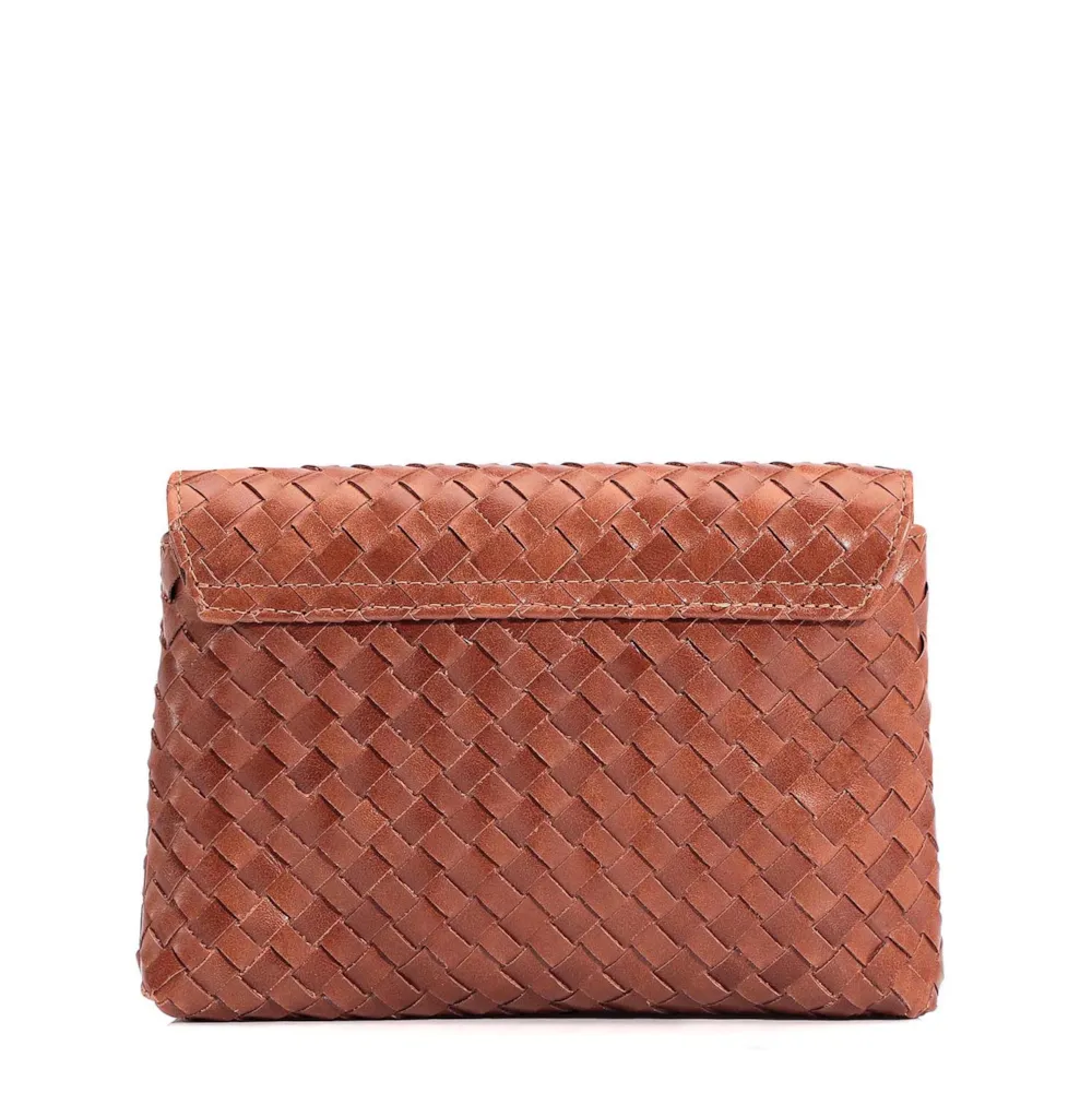 Bolsa Transversal Tressê Couro Marrom - imagem 3