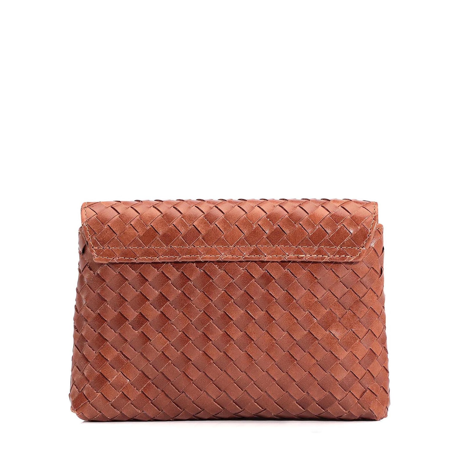 Bolsa Transversal Tressê Couro Marrom