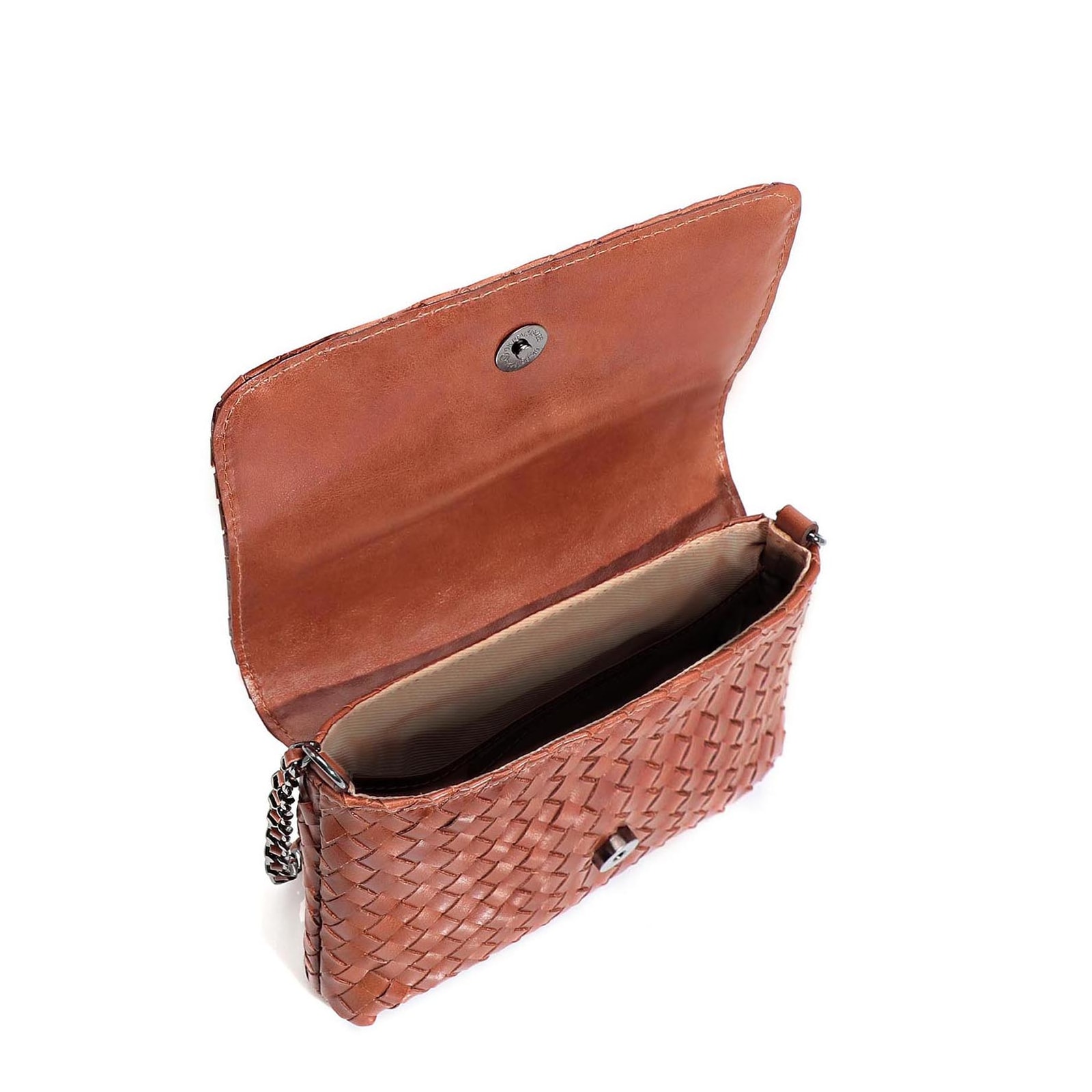 Bolsa Transversal Tressê Couro Marrom