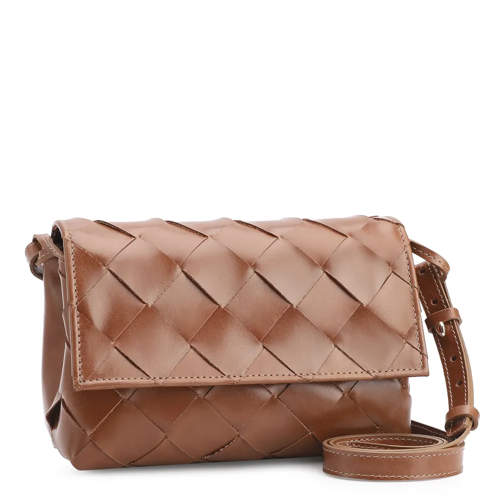 Bolsa Transversal Tressê Couro Marrom - imagem 2