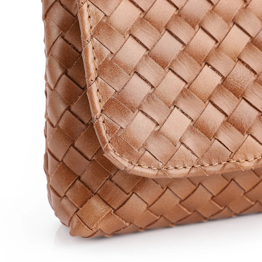 Bolsa Transversal Tressê Couro Marrom - imagem 5