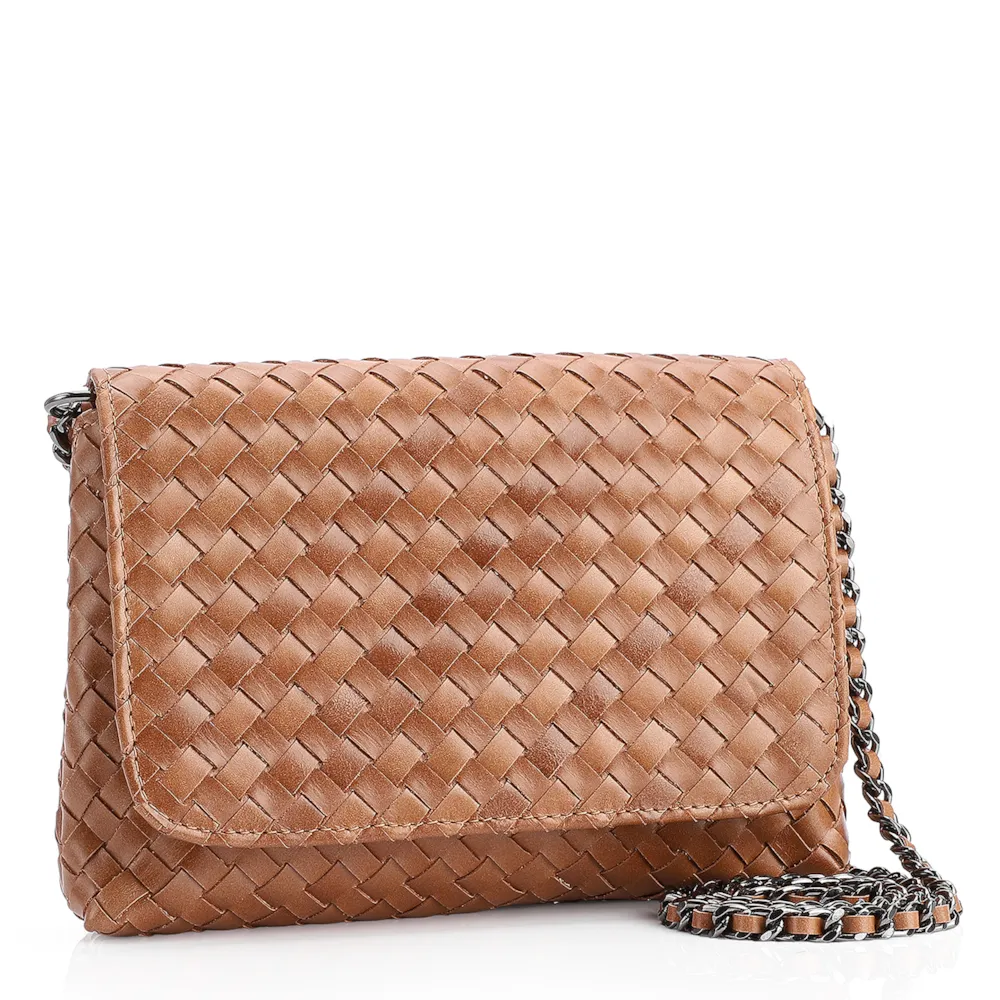 Bolsa Transversal Tressê Couro Marrom - imagem 2