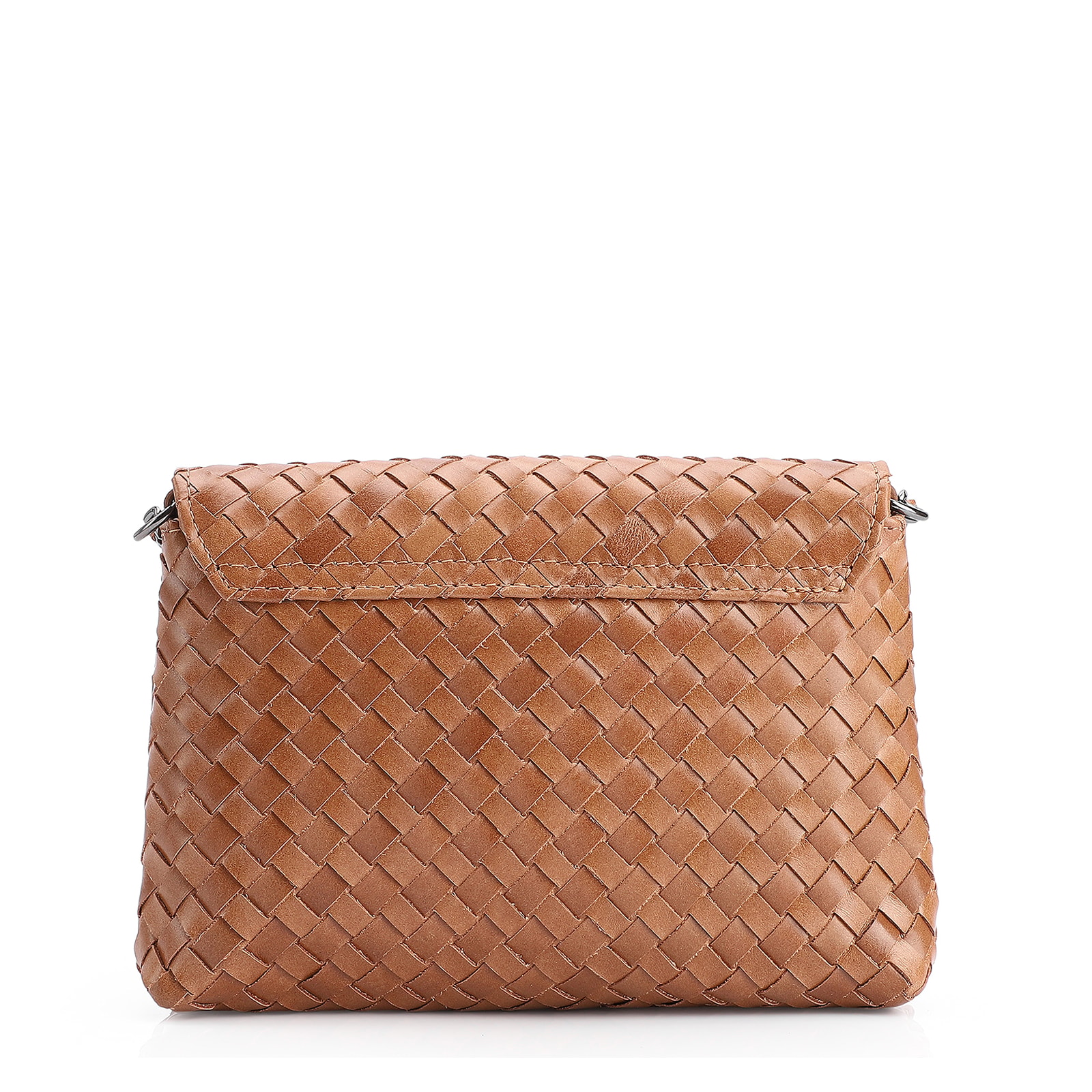 Bolsa Transversal Tressê Couro Marrom