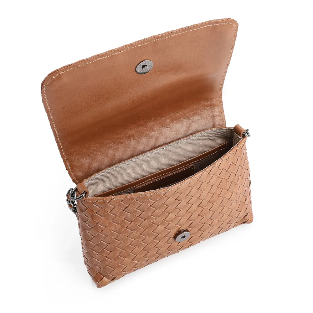Bolsa Transversal Tressê Couro Marrom - imagem 4