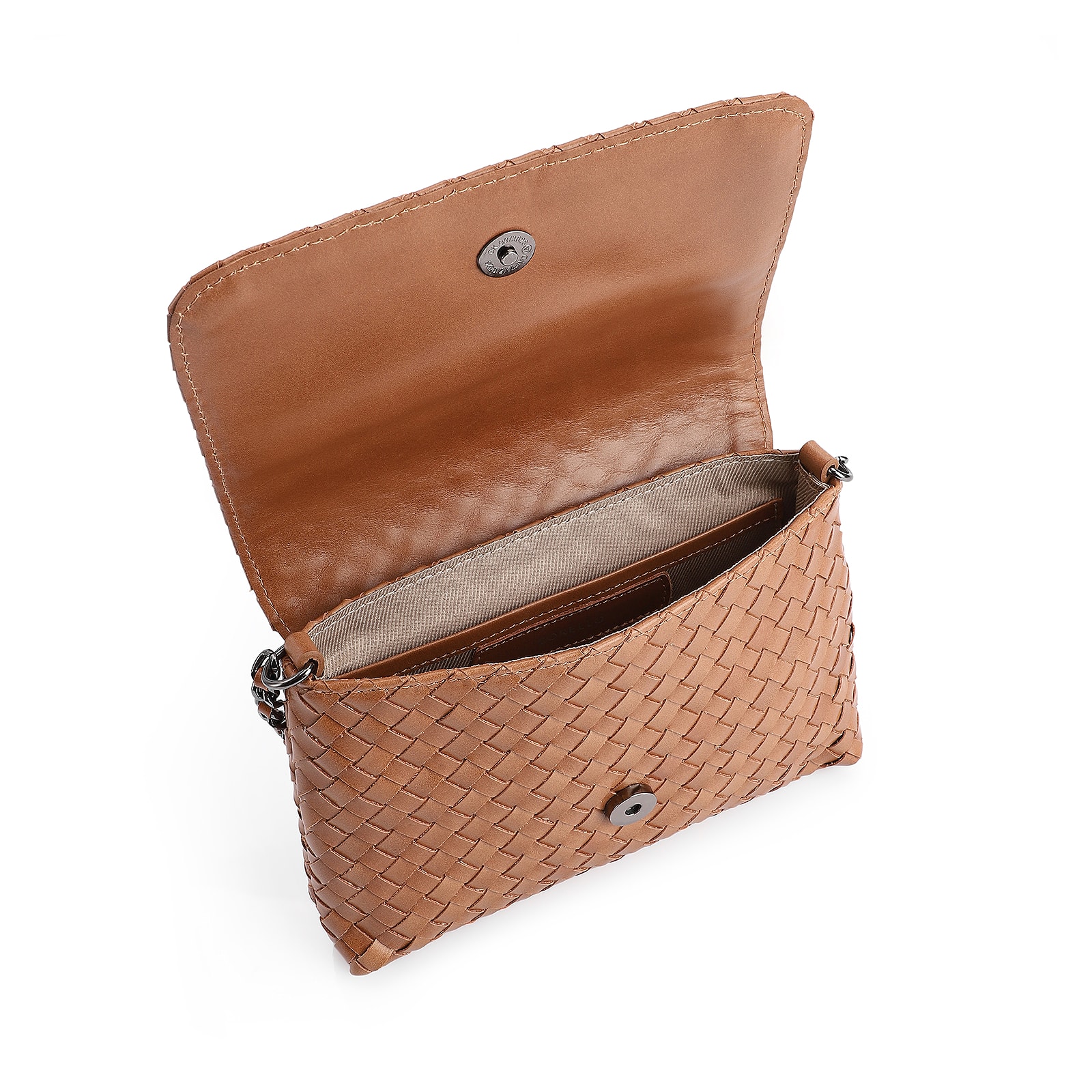 Bolsa Transversal Tressê Couro Marrom