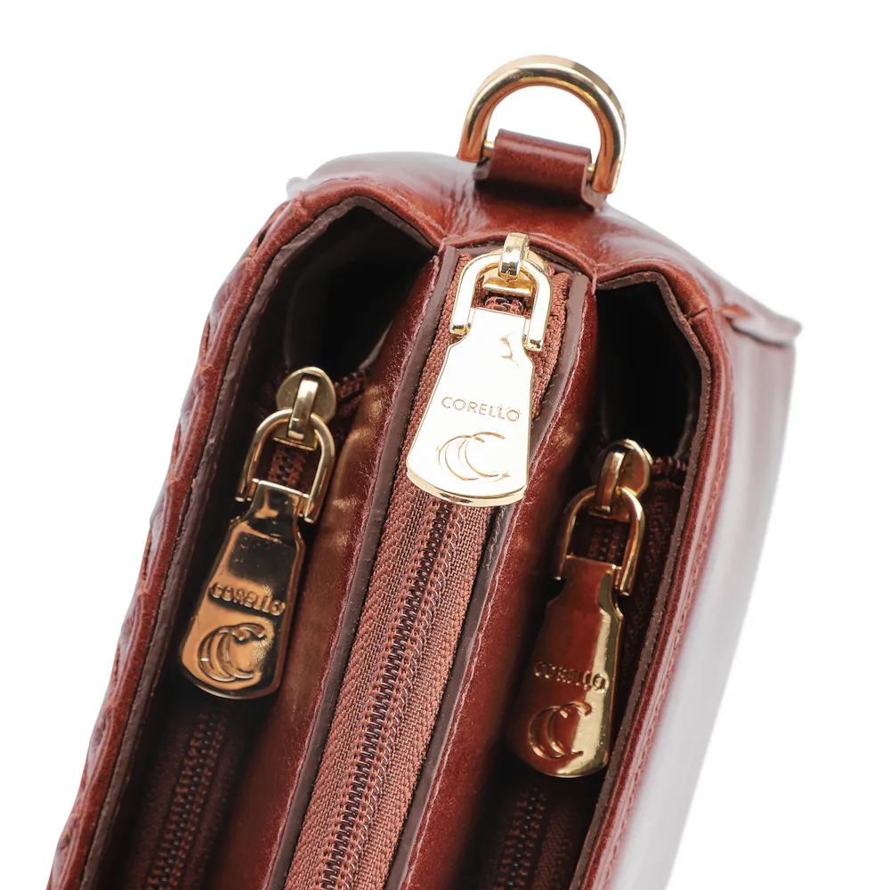 Bolsa Transversal Tressê Couro Marrom - imagem 5