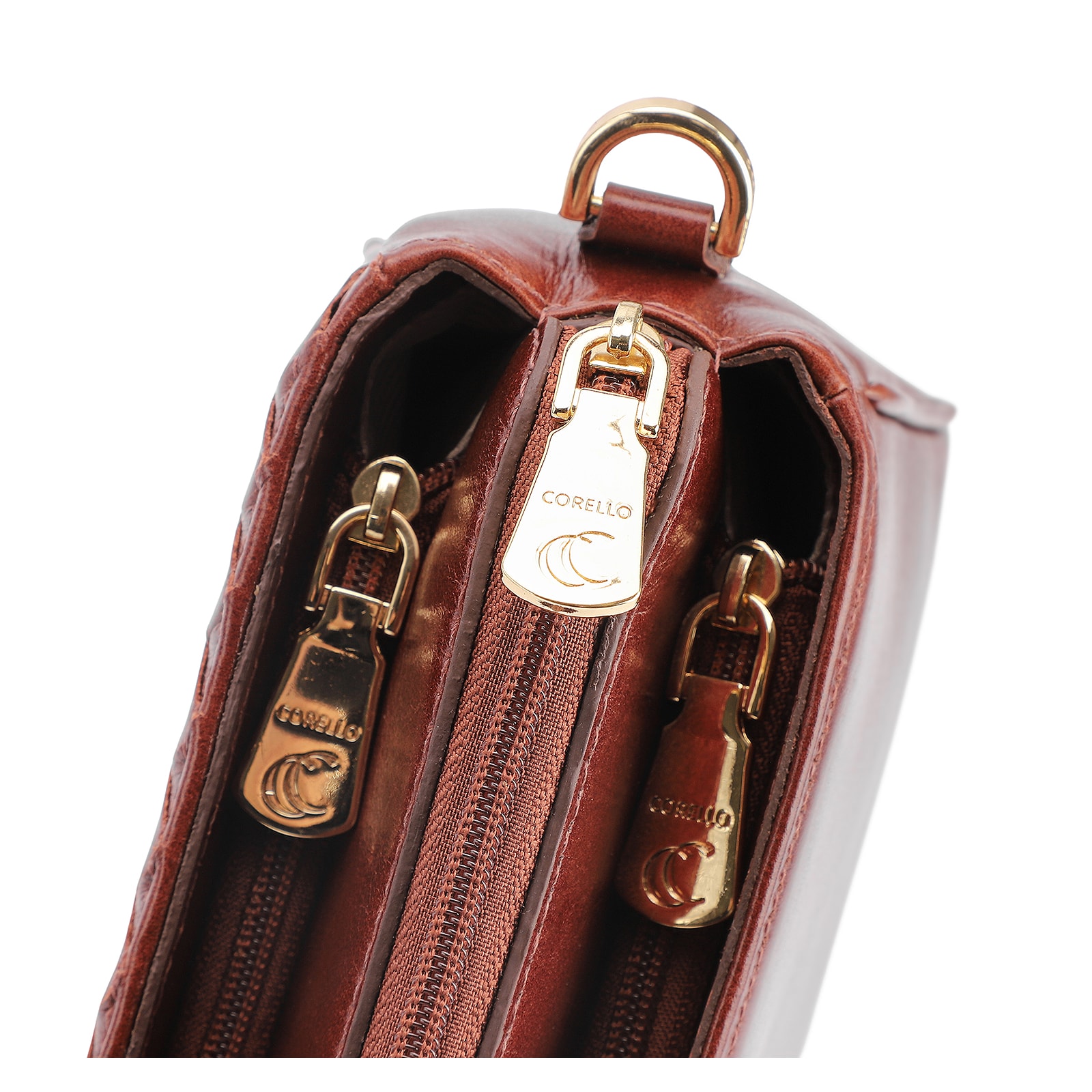 Bolsa Transversal Tressê Couro Marrom