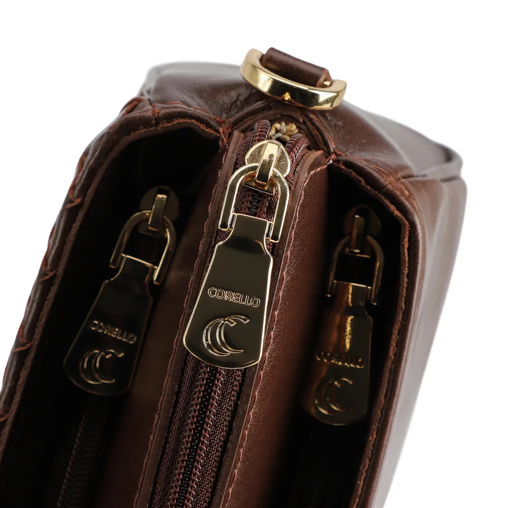 Bolsa Transversal Tressê Couro Marrom - imagem 5