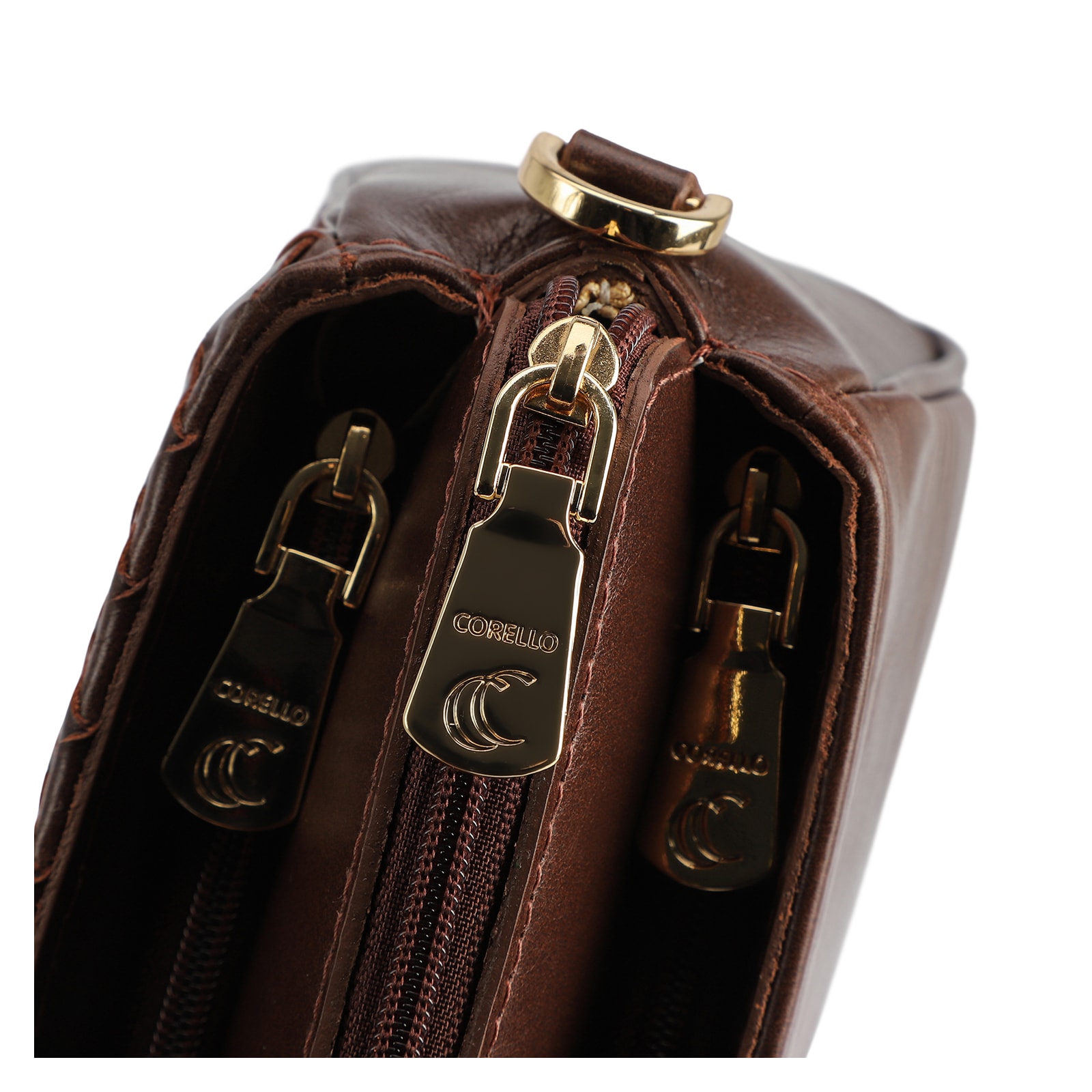 Bolsa Transversal Tressê Couro Marrom